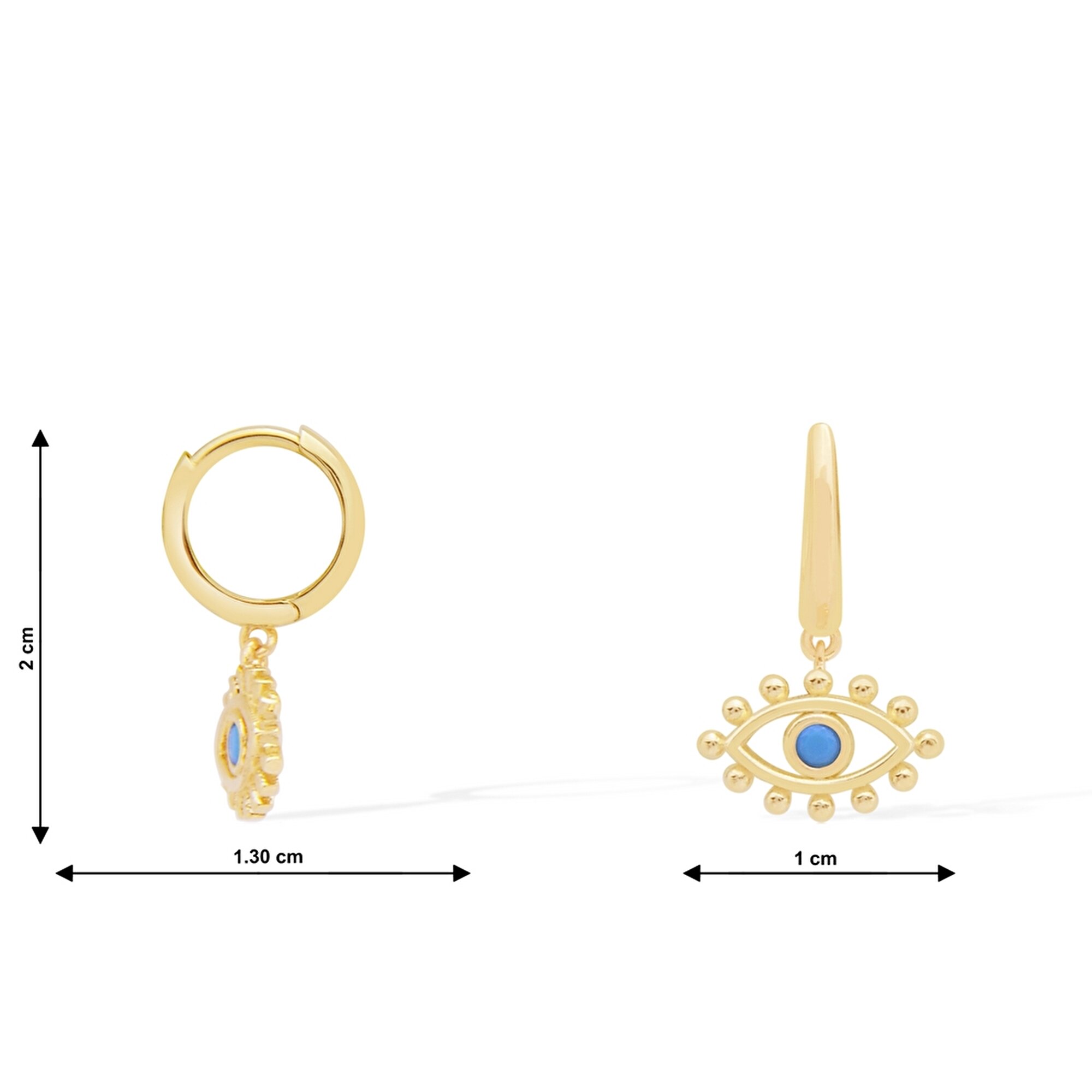 14 Ayar Sarı Altın Sallantılı Taşlı Küpe