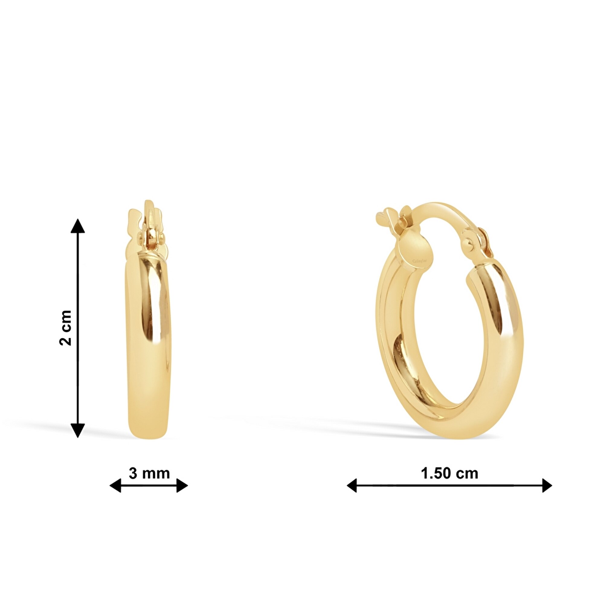 14 Ayar Sarı Altın Halka Küpe