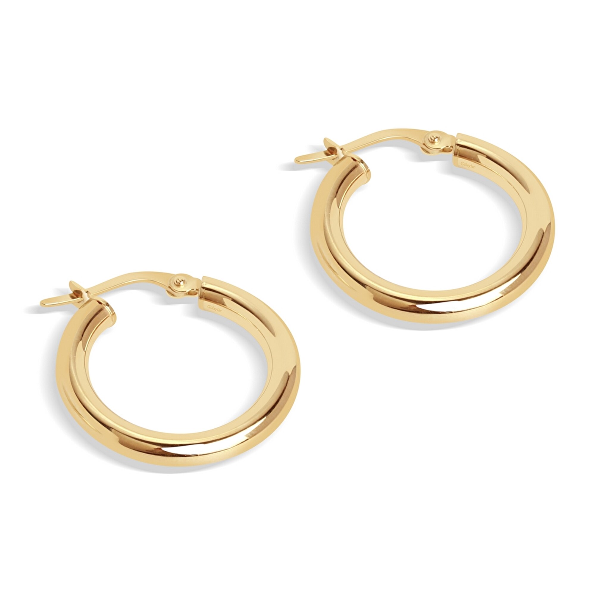 14 Ayar Sarı Altın Halka Küpe