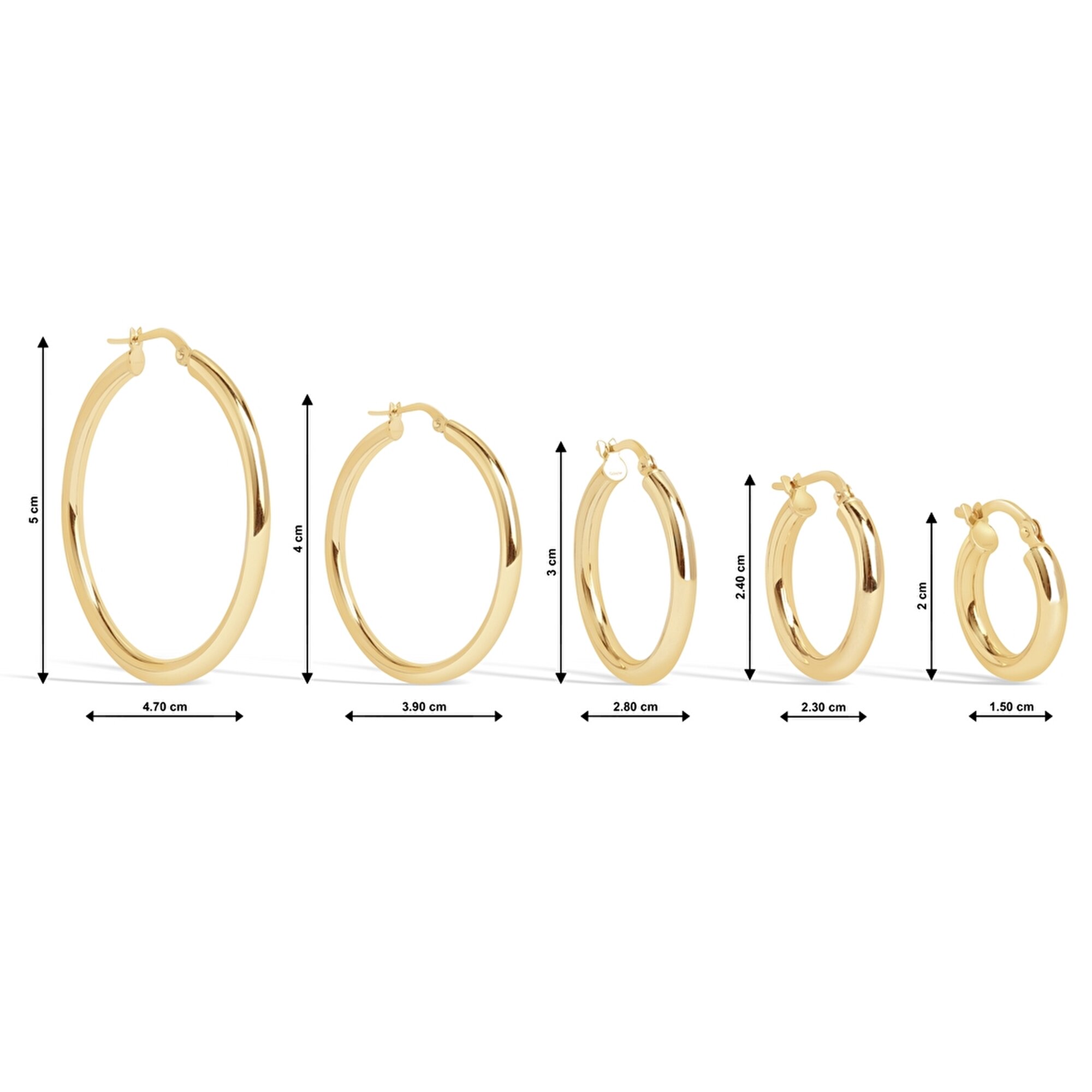 14 Ayar Sarı Altın Halka Küpe