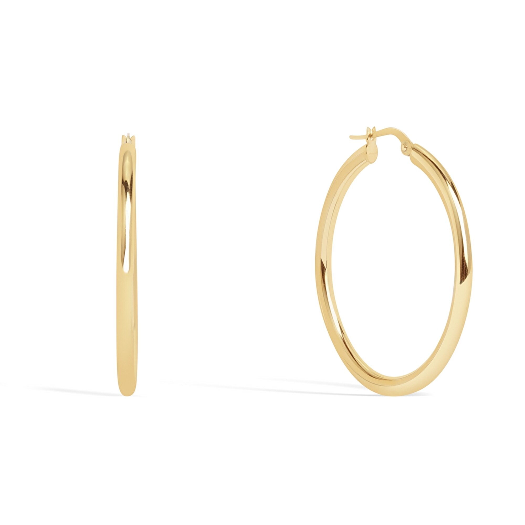 14 Ayar Sarı Altın Halka Küpe