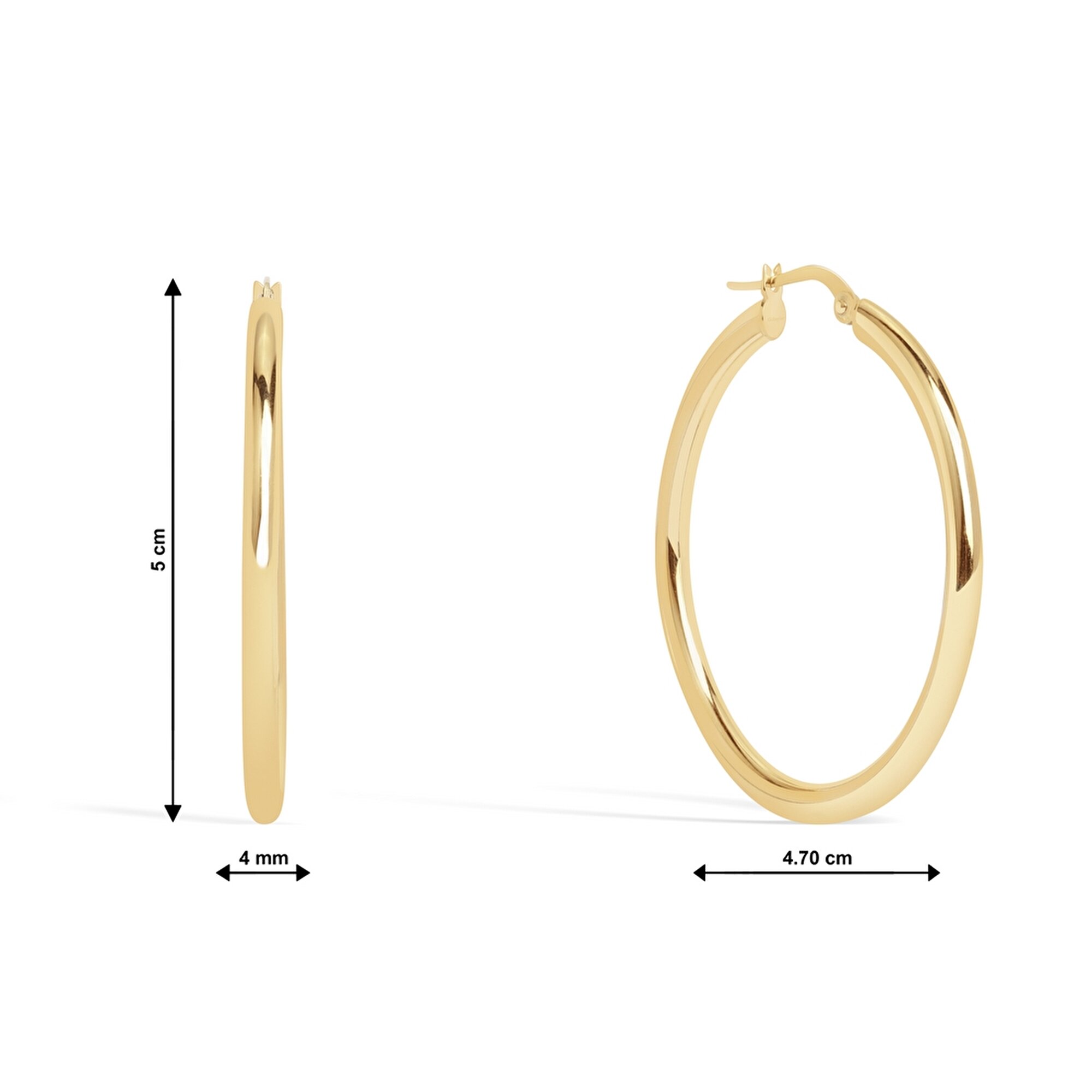 14 Ayar Sarı Altın Halka Küpe