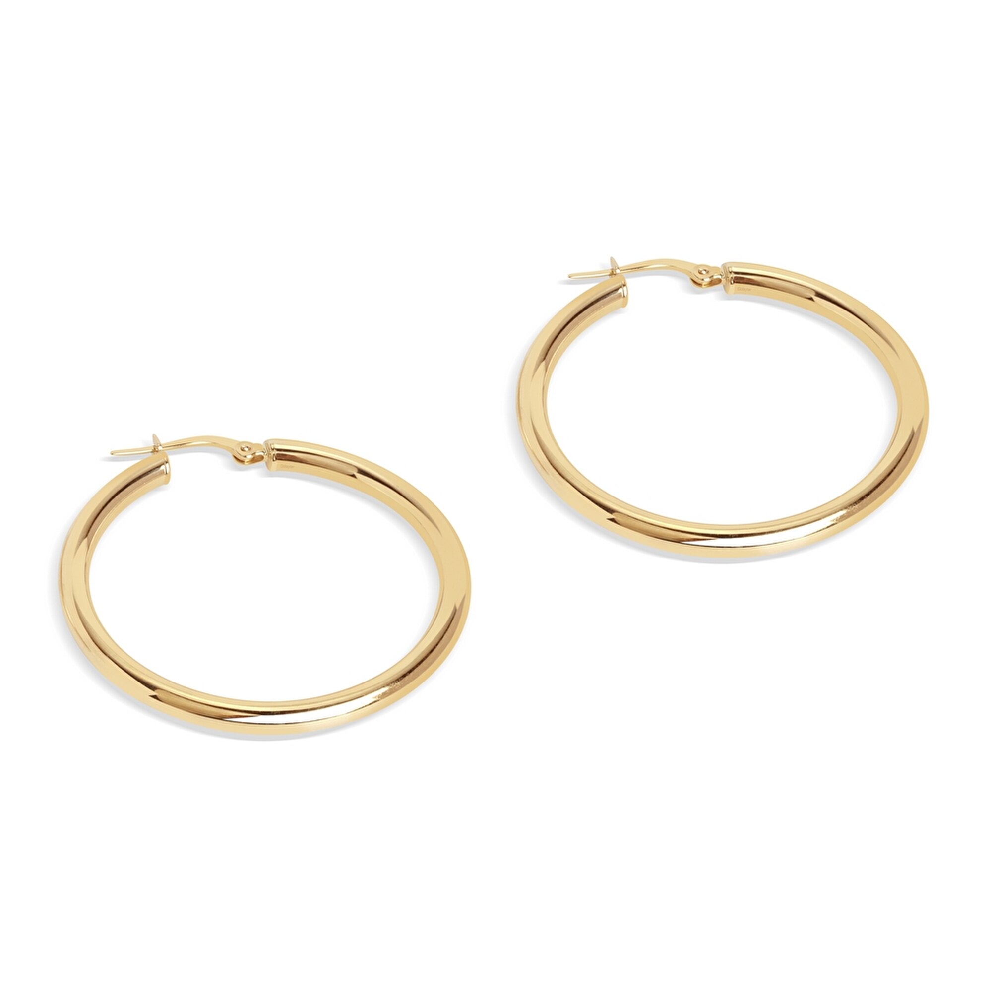 14 Ayar Sarı Altın Halka Küpe