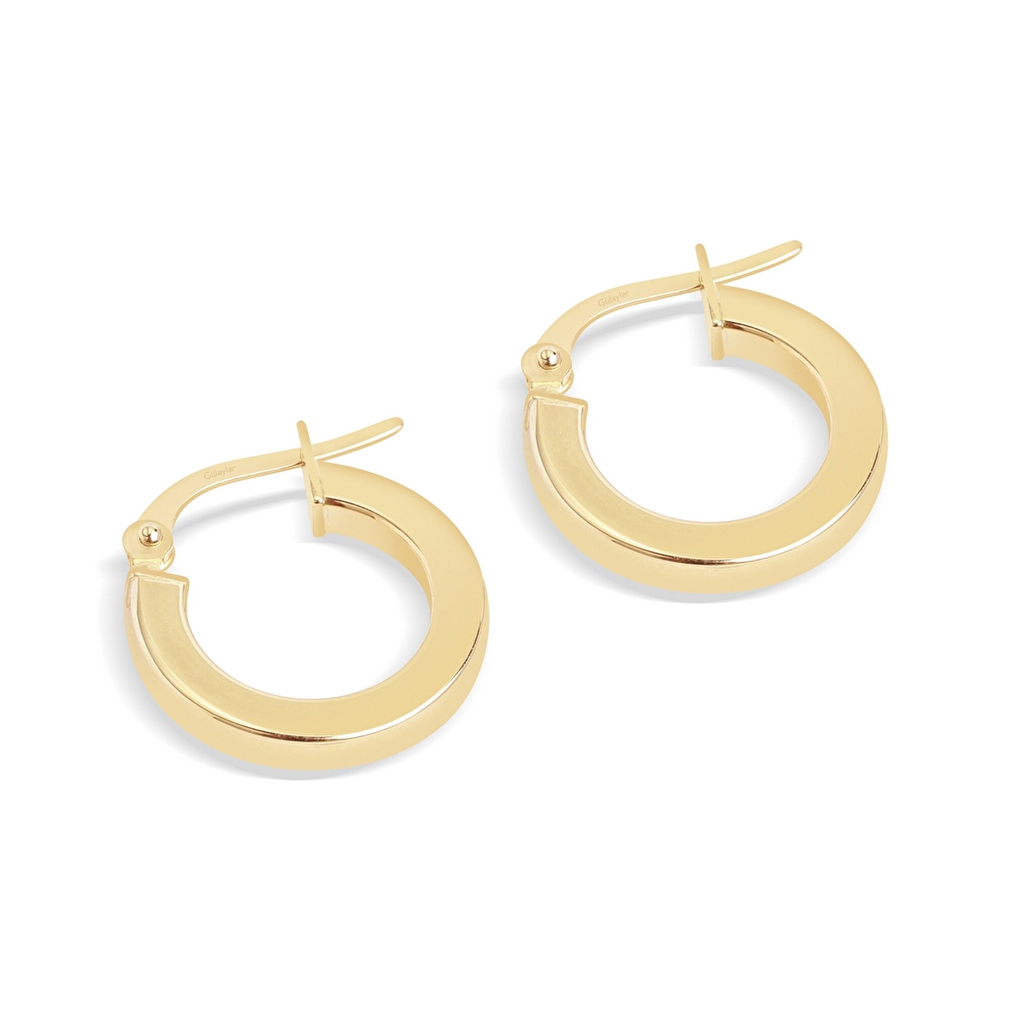 14 Ayar Sarı Altın Halka Küpe