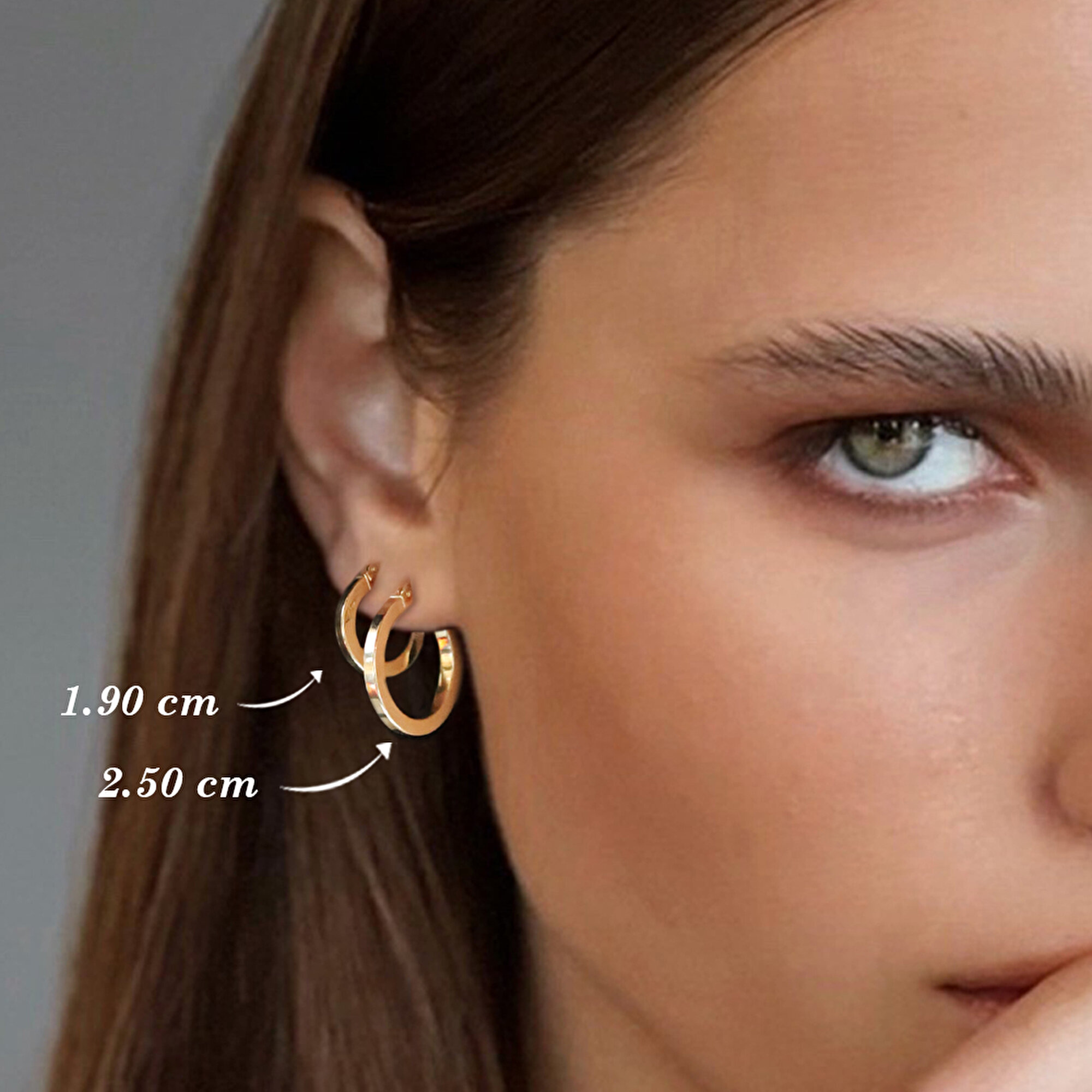 14 Ayar Sarı Altın Halka Küpe