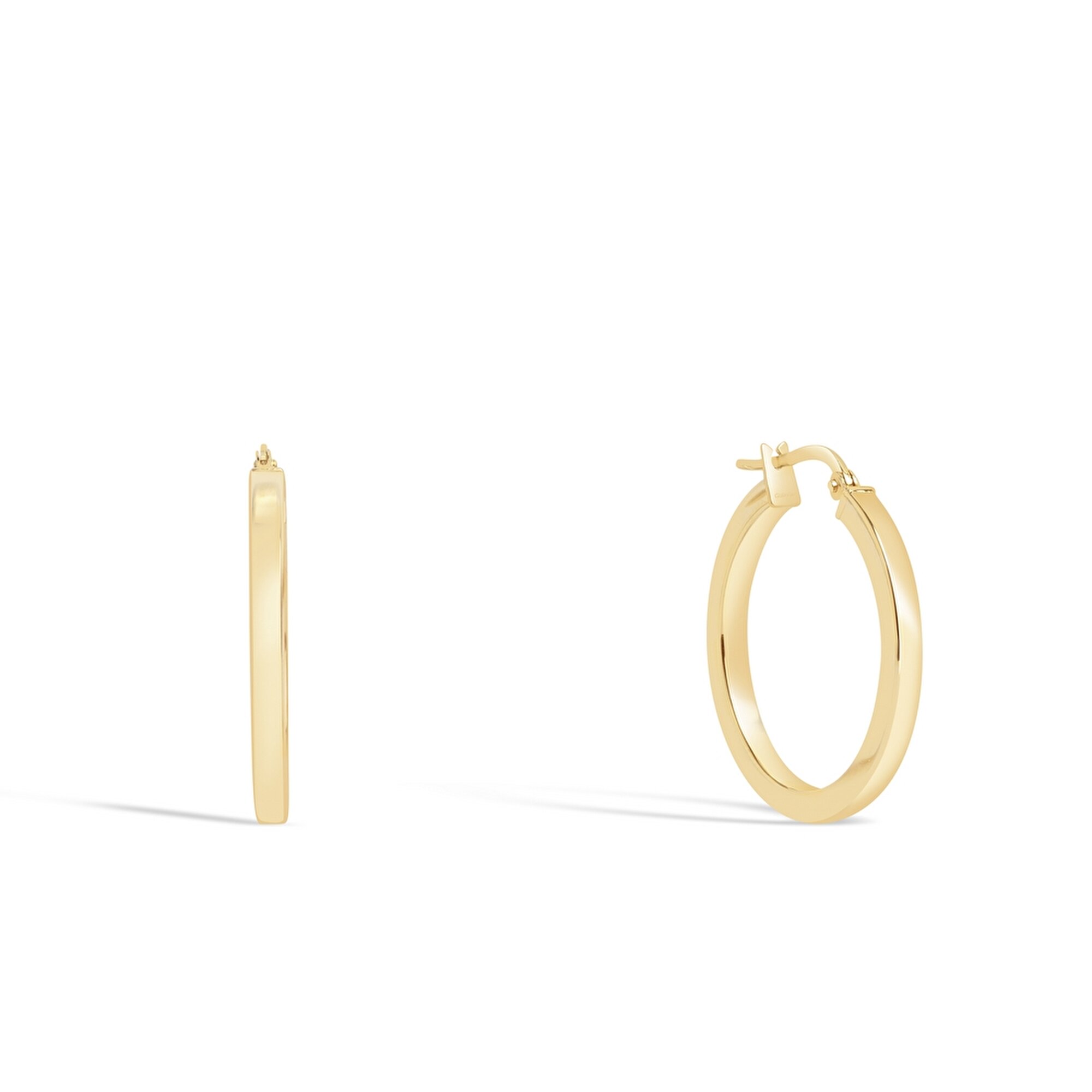 14 Ayar Sarı Altın Halka Küpe