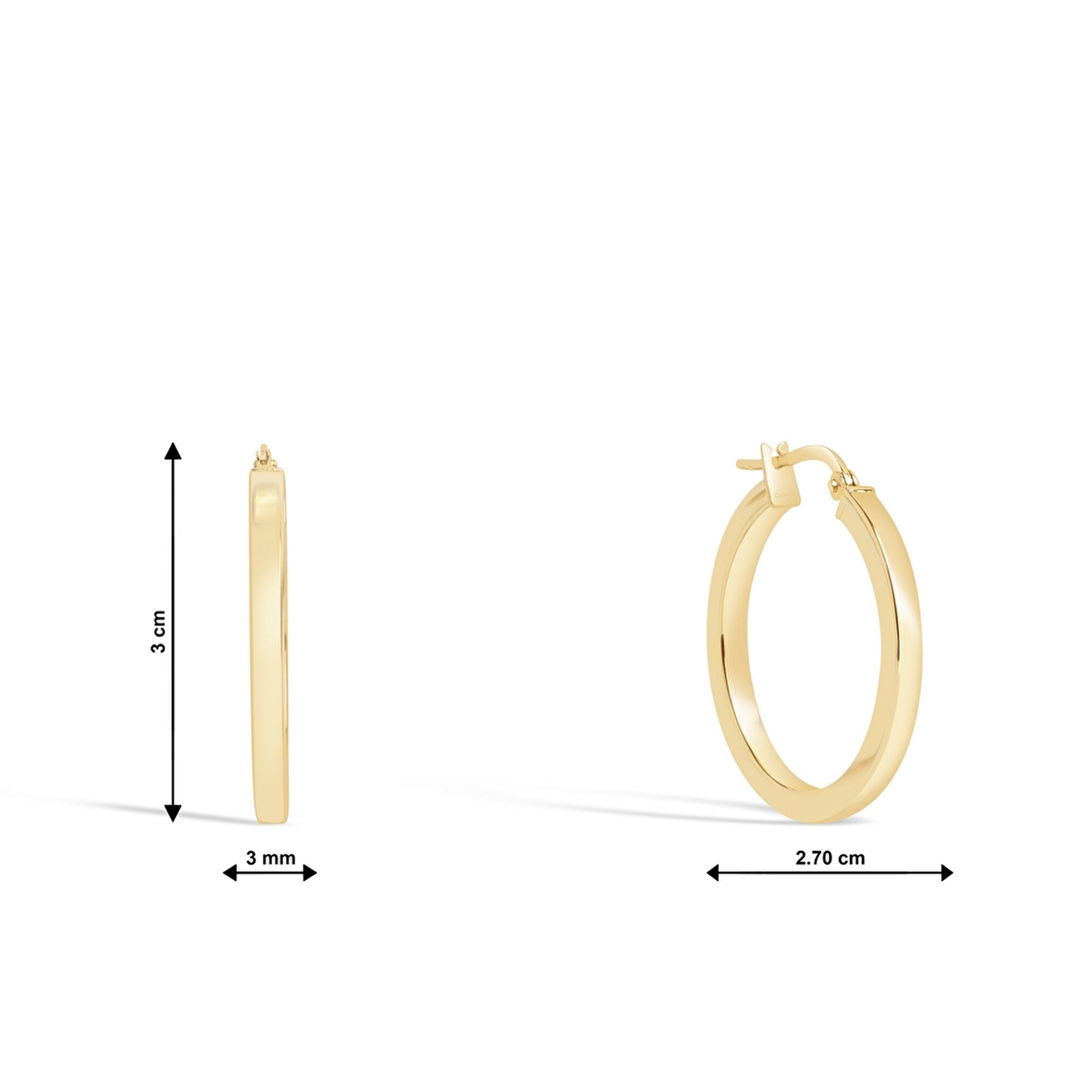 14 Ayar Sarı Altın Halka Küpe