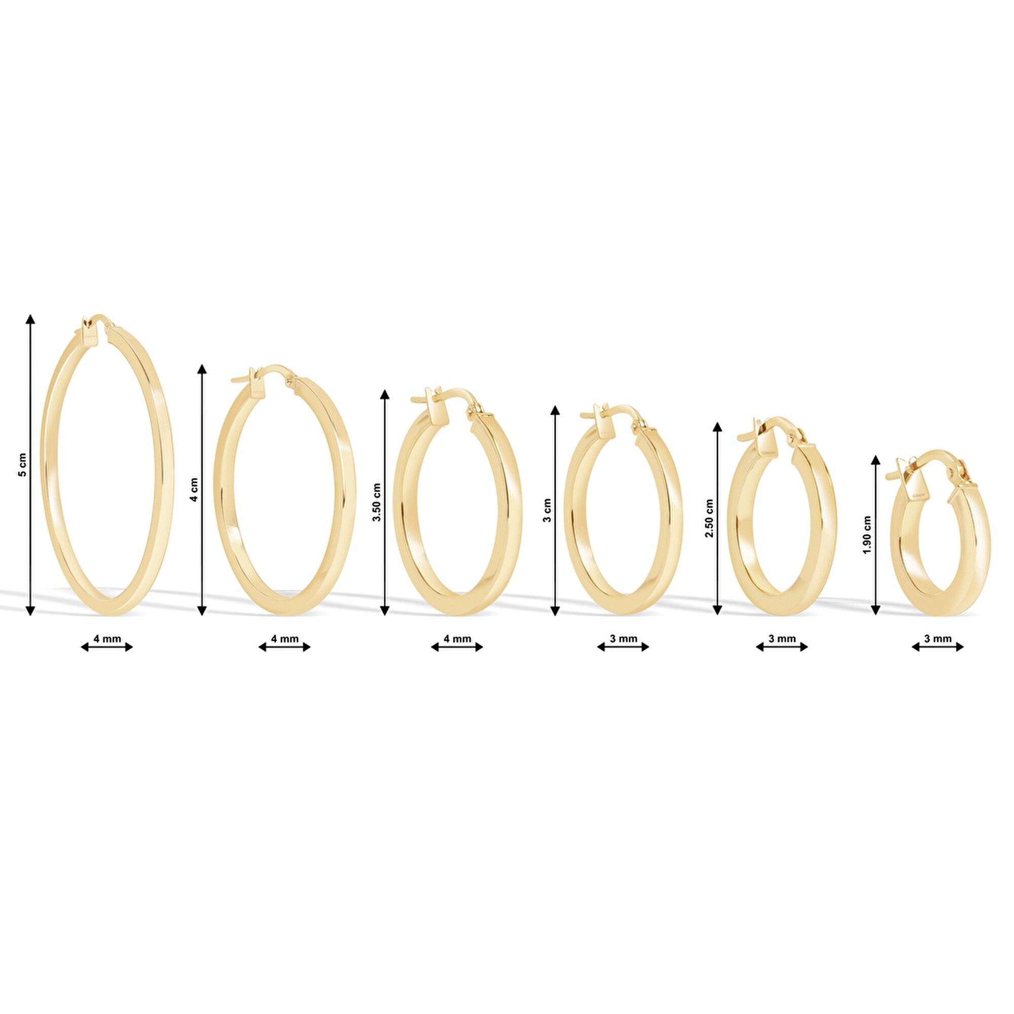 14 Ayar Sarı Altın Halka Küpe