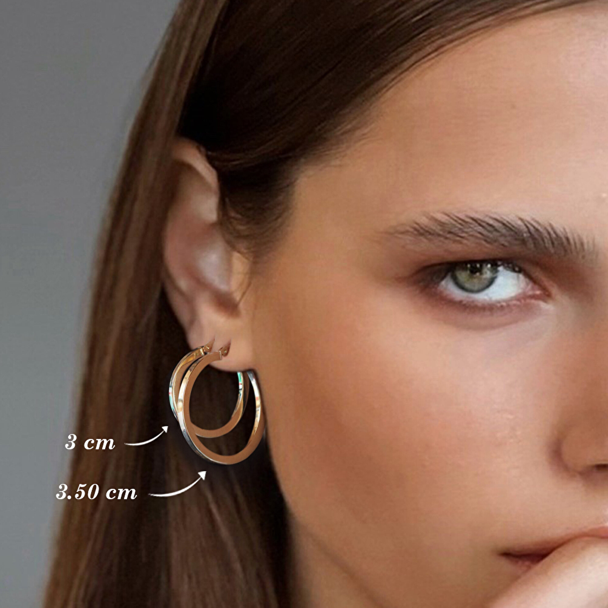 14 Ayar Sarı Altın Halka Küpe