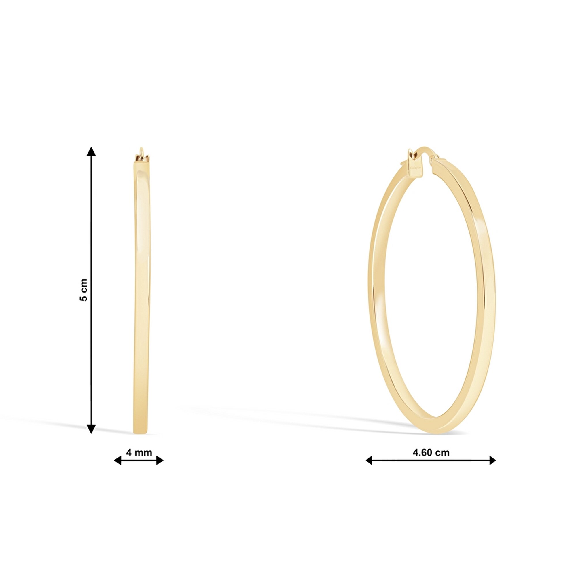 14 Ayar Sarı Altın Halka Küpe