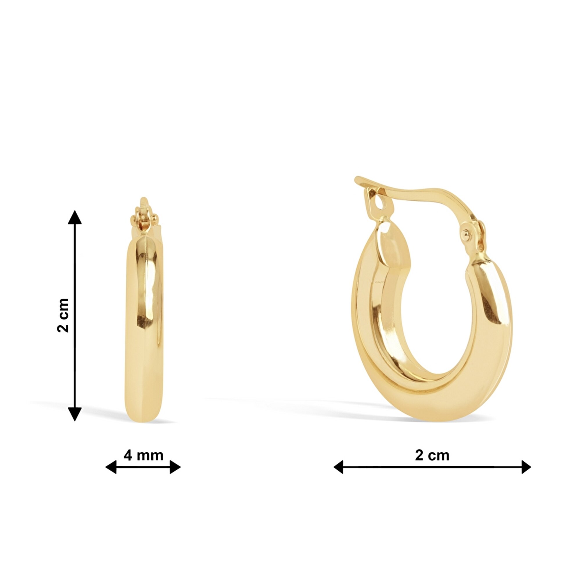 14 Ayar Sarı Altın Halka Küpe