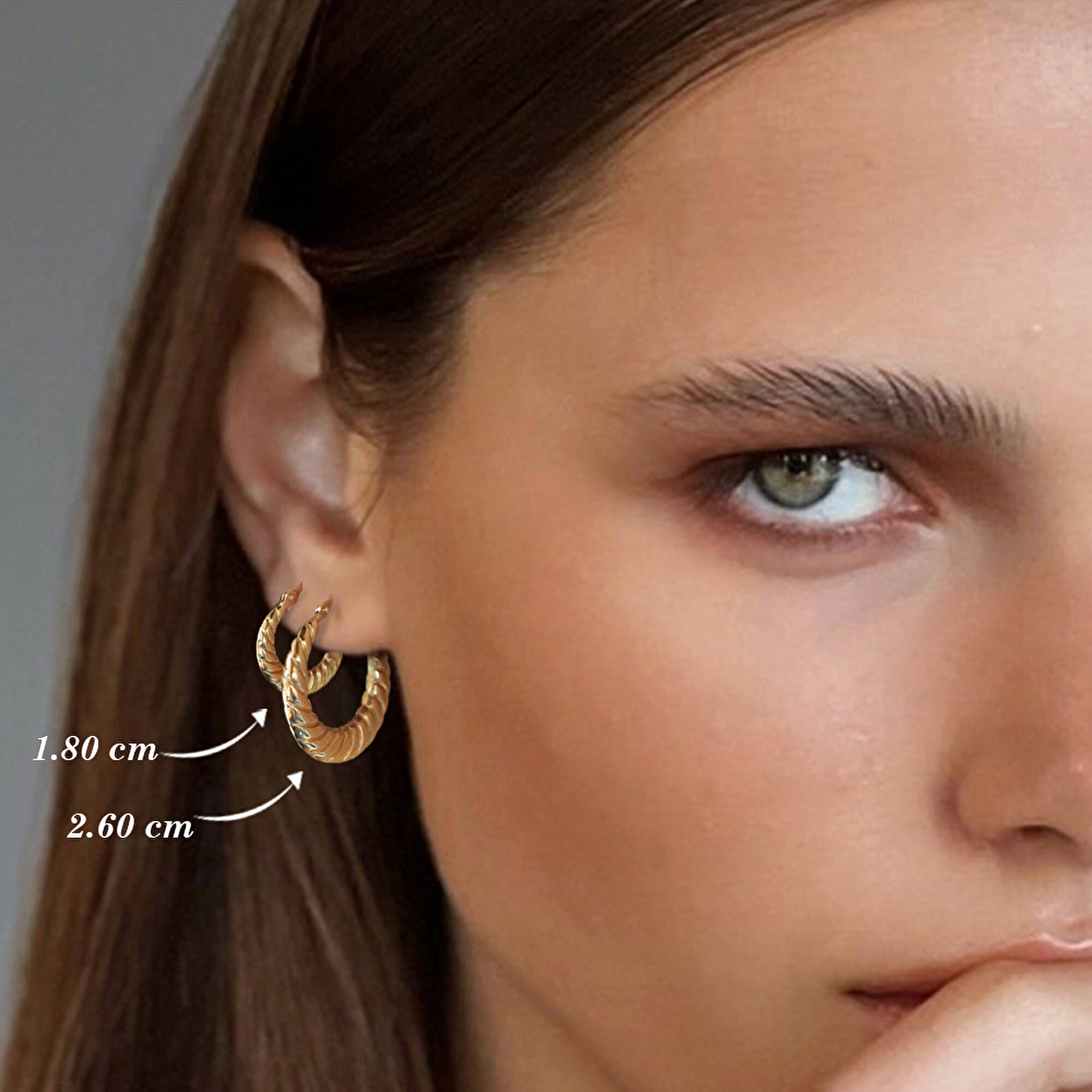 14 Ayar Sarı Altın Burgu Halka Küpe