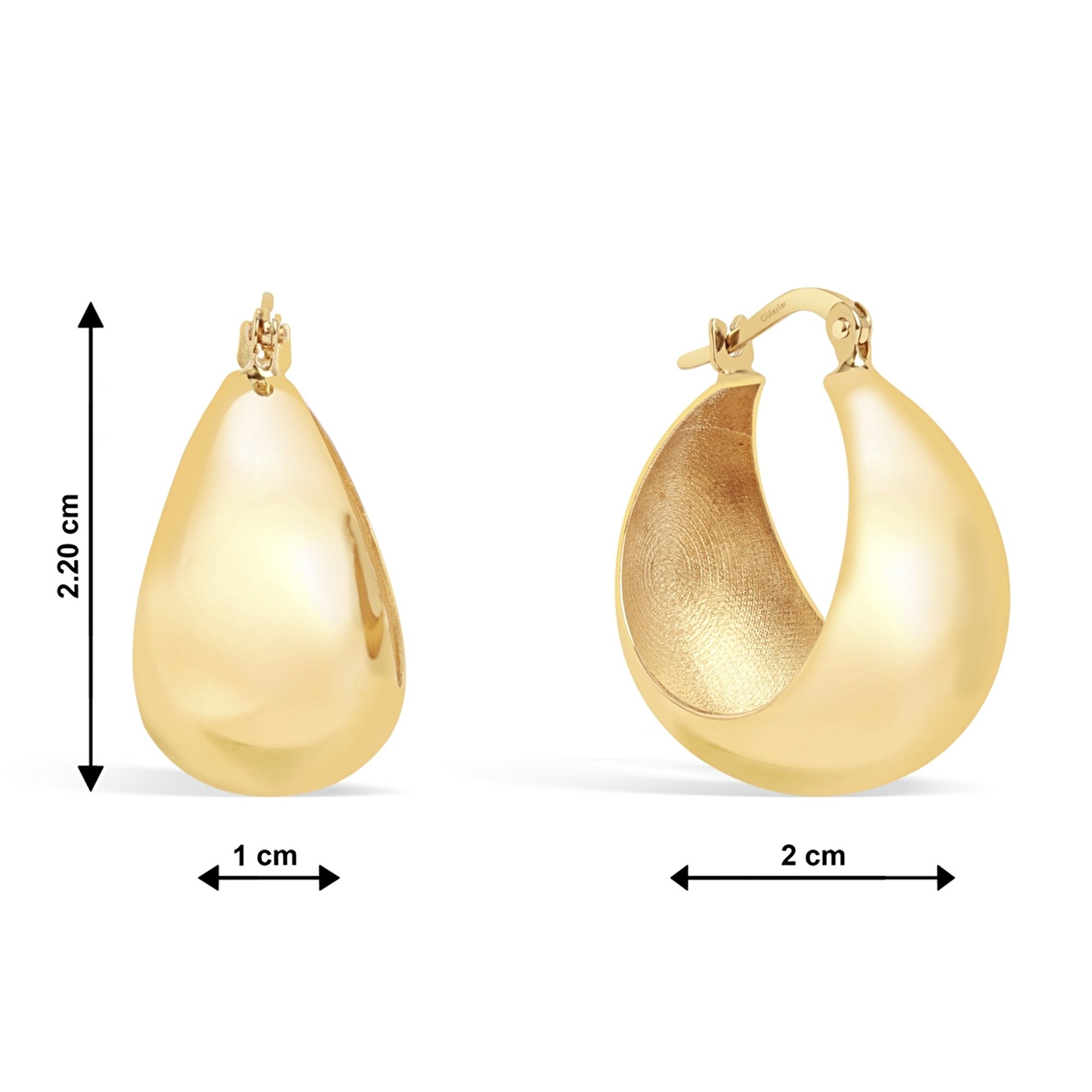 14 Ayar Sarı Altın Halka Küpe