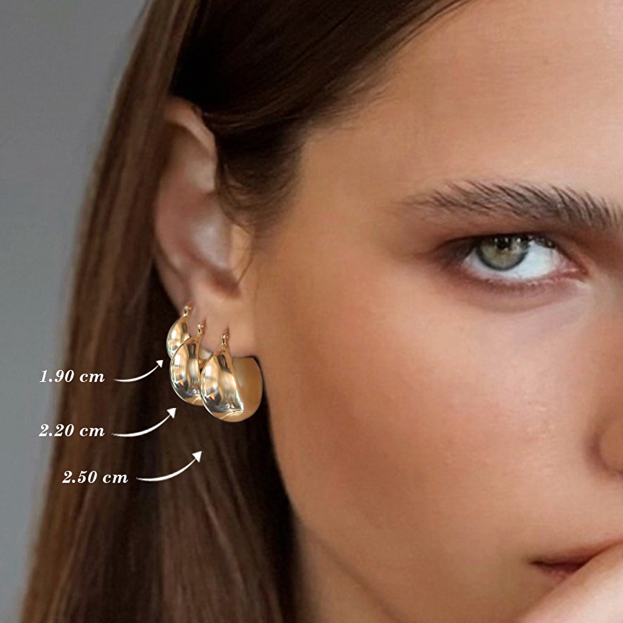 14 Ayar Sarı Altın Halka Küpe