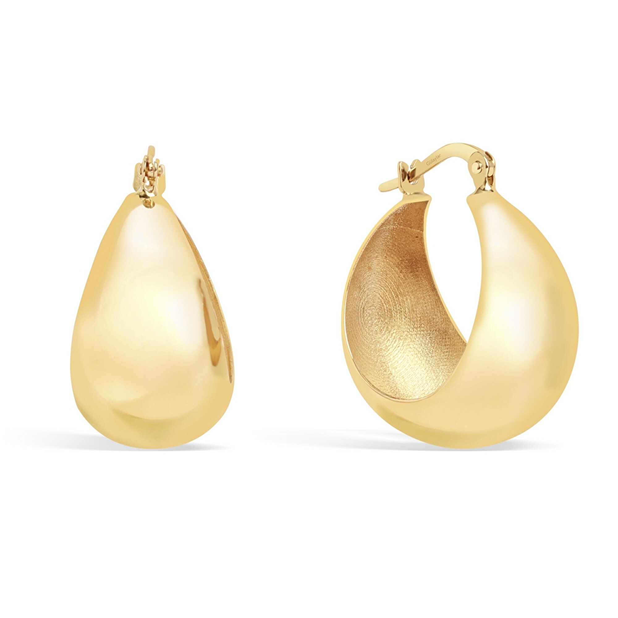 14 Ayar Sarı Altın Halka Küpe