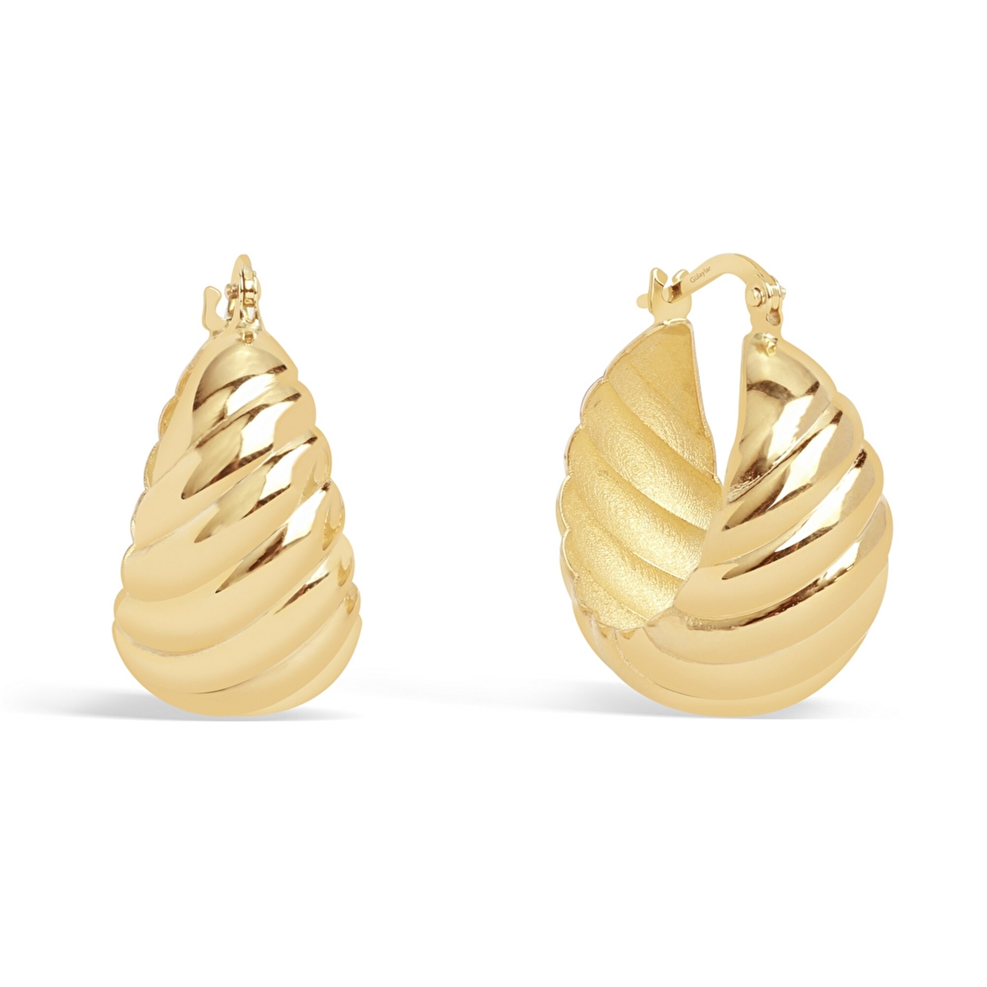 14 Ayar Sarı Altın Burgu Halka Küpe