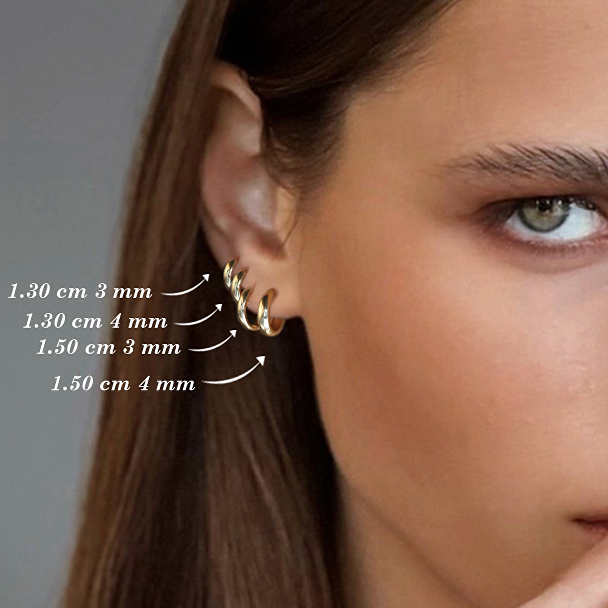 14 Ayar Sarı Altın Halka Küpe