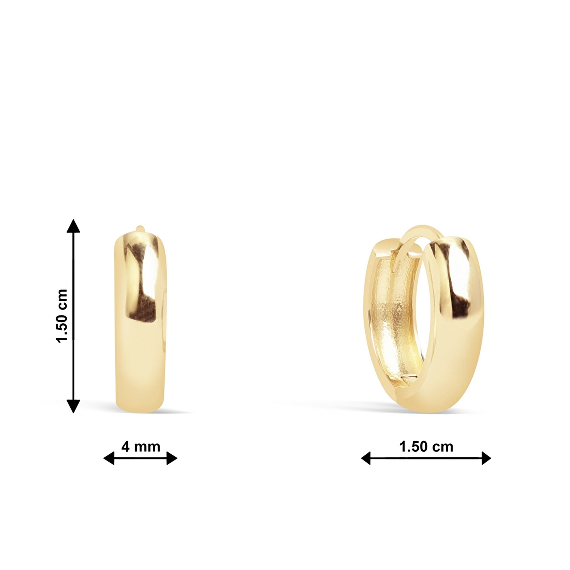 14 Ayar Sarı Altın Halka Küpe