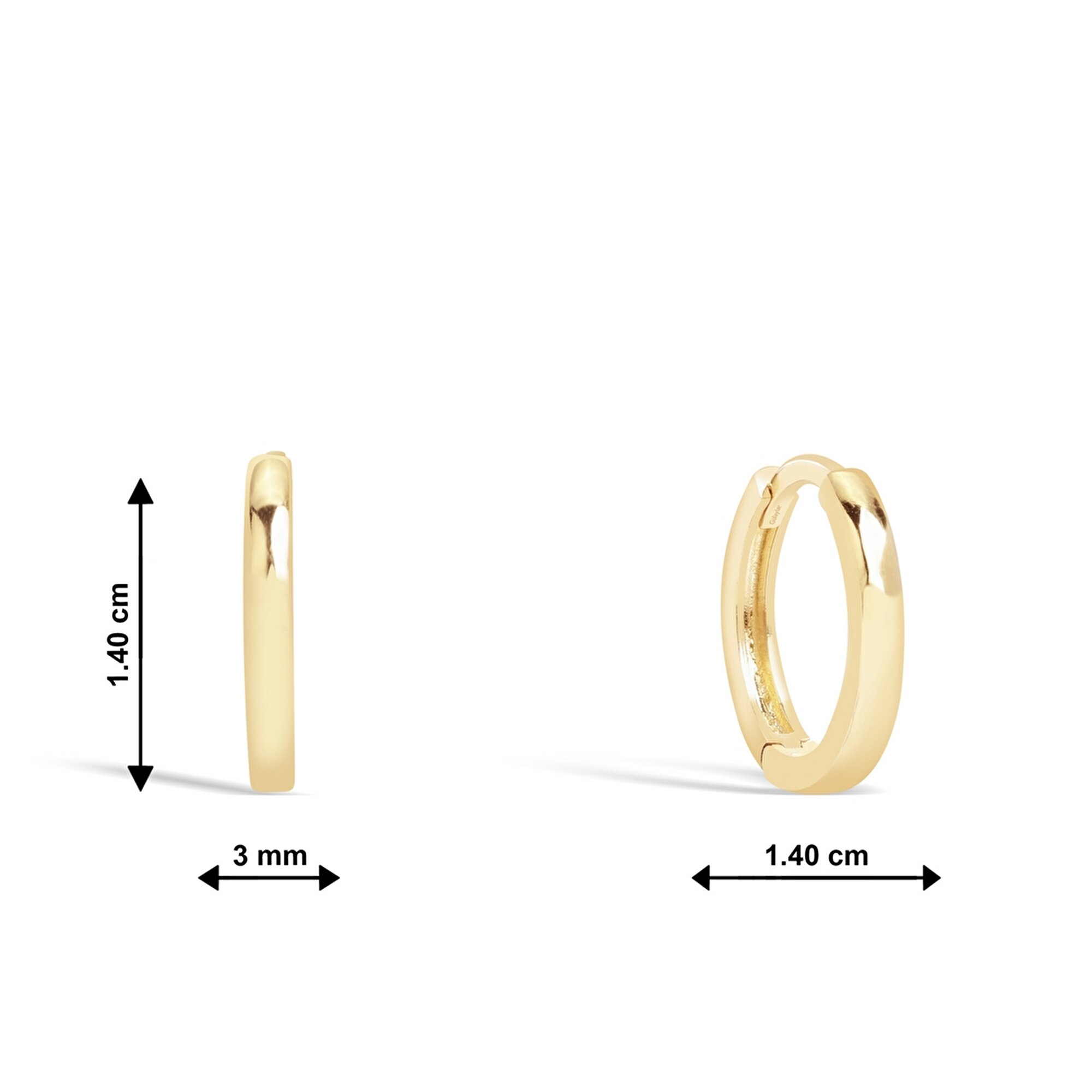 14 Ayar Sarı Altın Halka Küpe