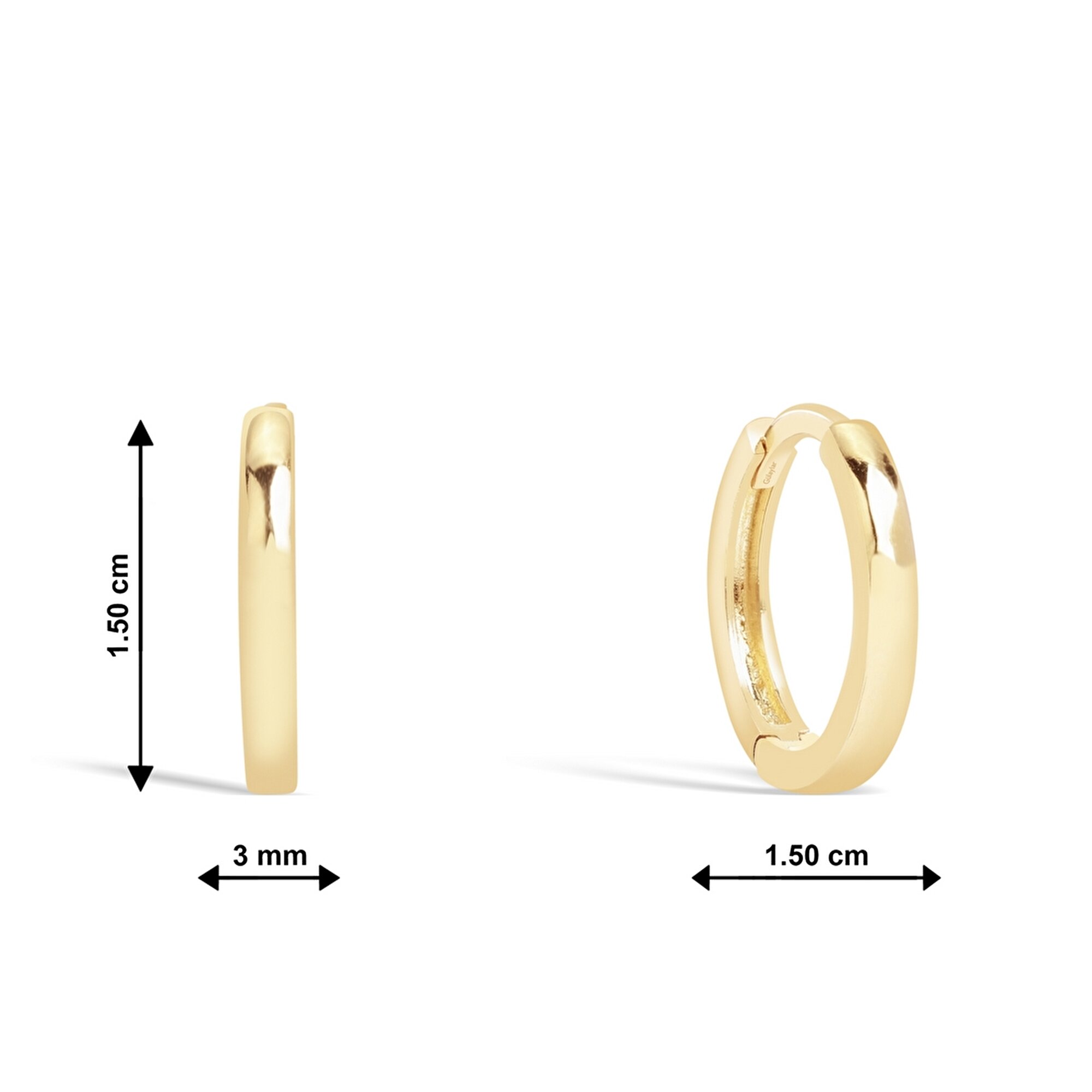 14 Ayar Sarı Altın Halka Küpe