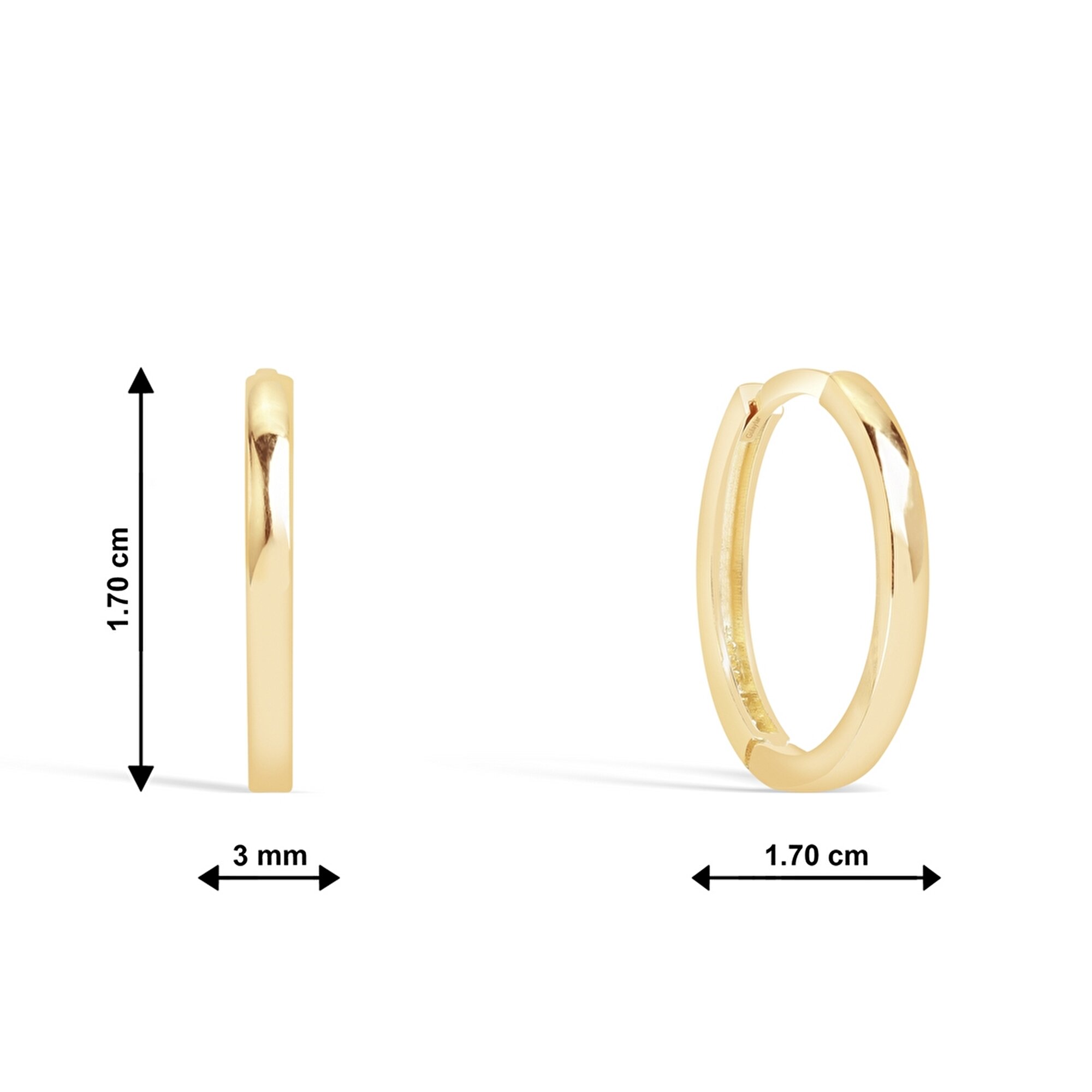 14 Ayar Sarı Altın Halka Küpe