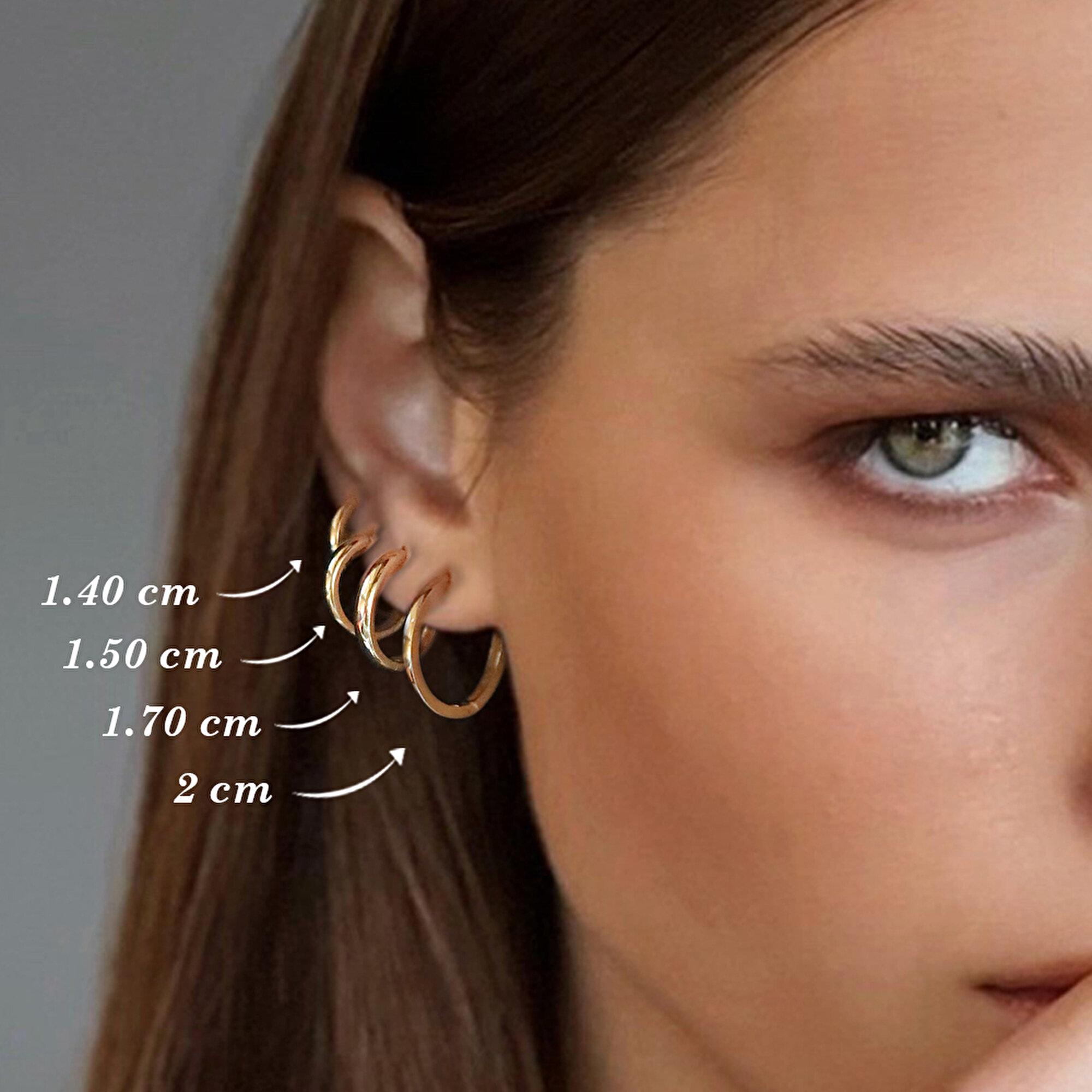 14 Ayar Sarı Altın Halka Küpe