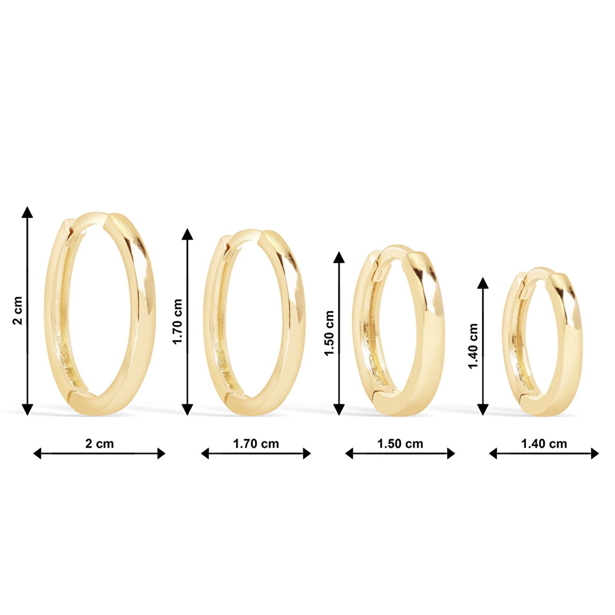 14 Ayar Sarı Altın Halka Küpe