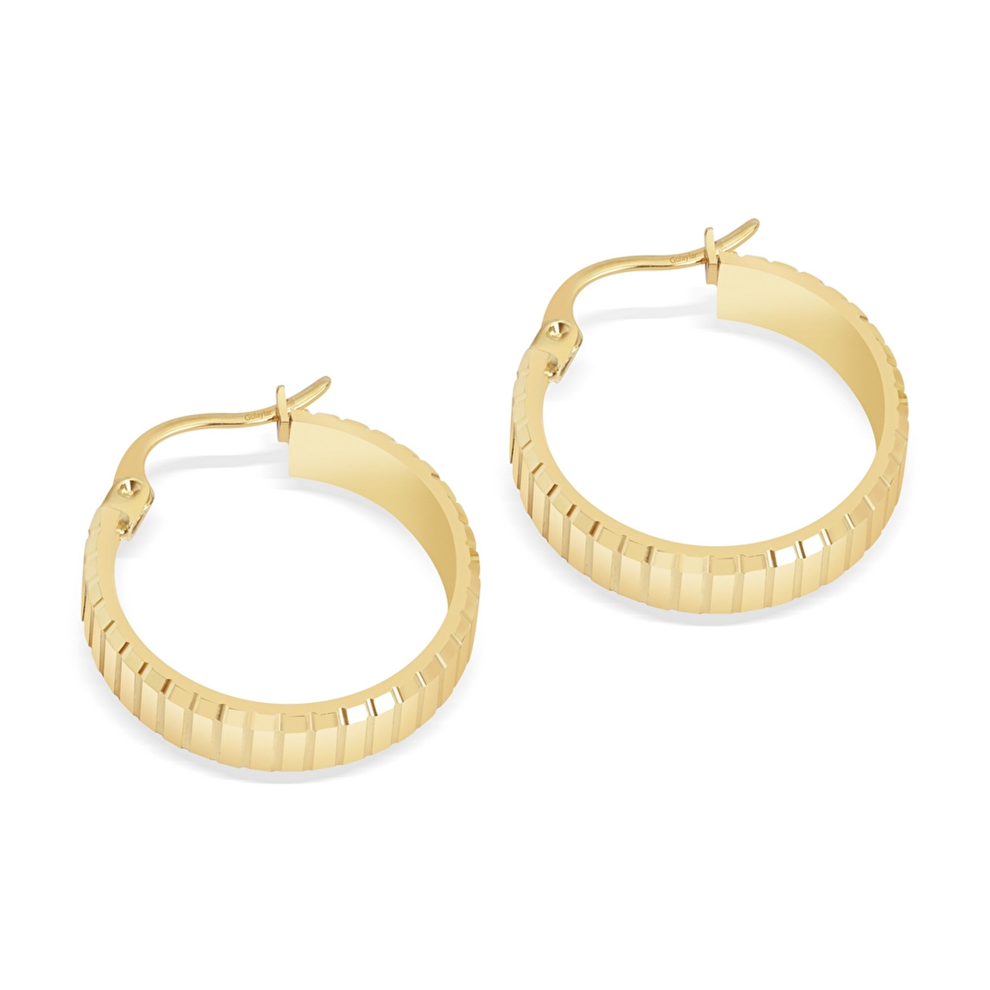 14 Ayar Sarı Altın Halka Küpe