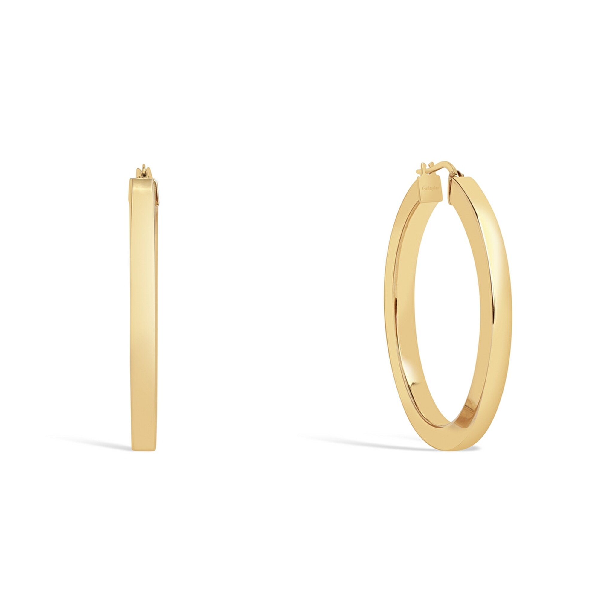 14 Ayar Sarı Altın Halka Küpe