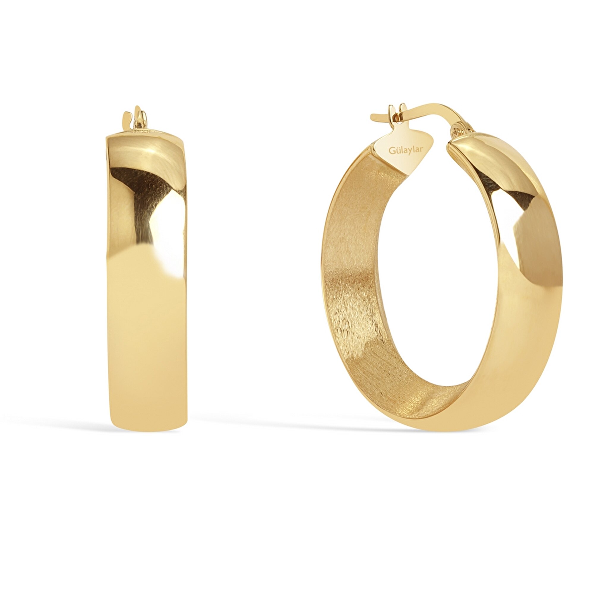 14 Ayar Sarı Altın Halka Küpe