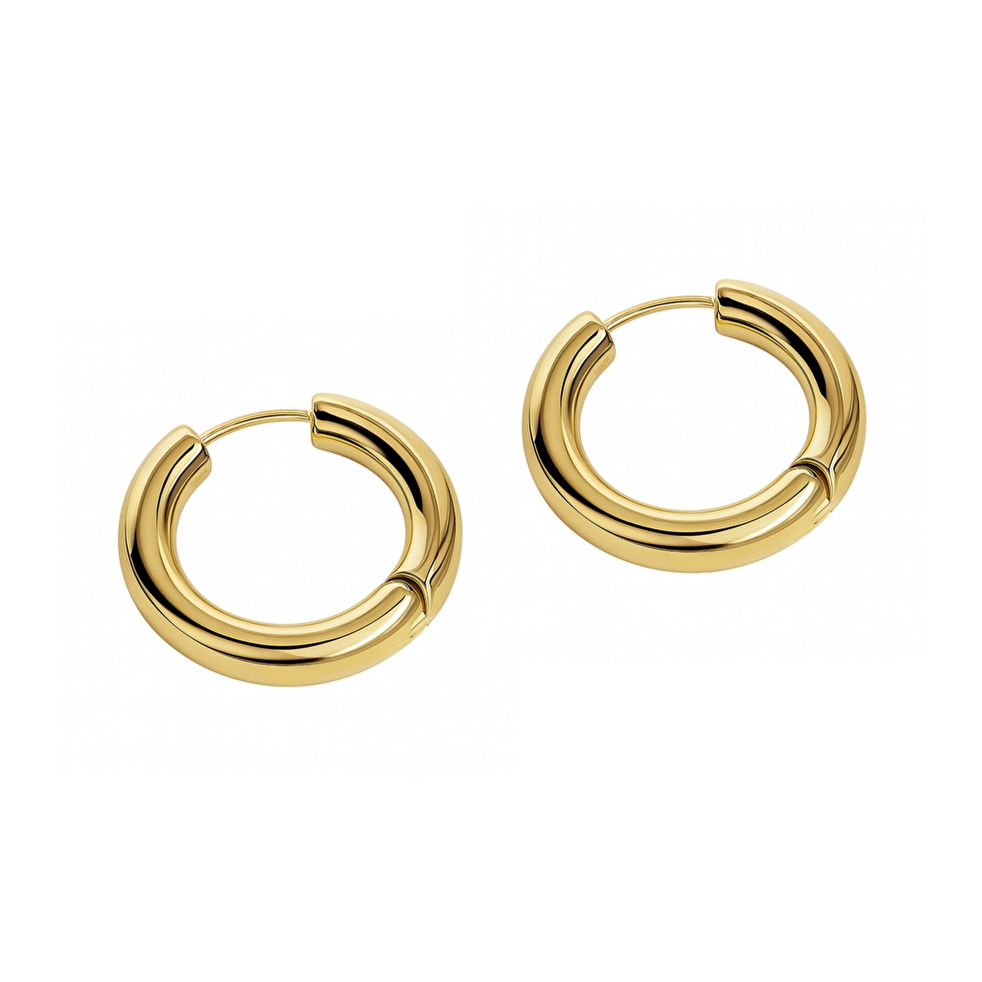 14 Ayar Sarı Altın Halka Küpe