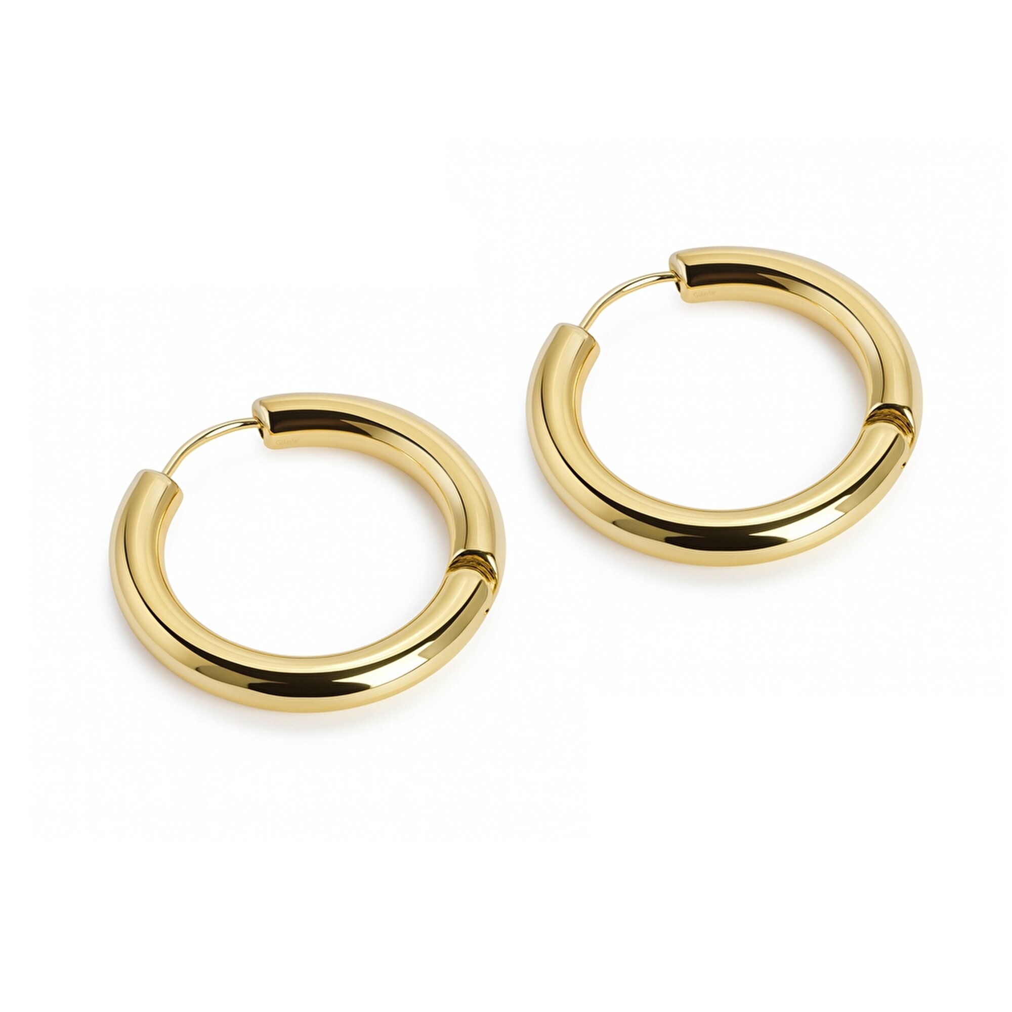 14 Ayar Sarı Altın Halka Küpe