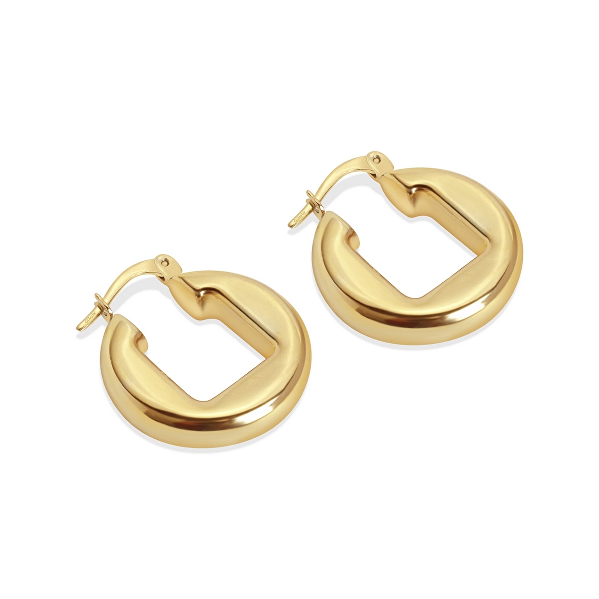 14 Ayar Sarı Altın Halka Küpe