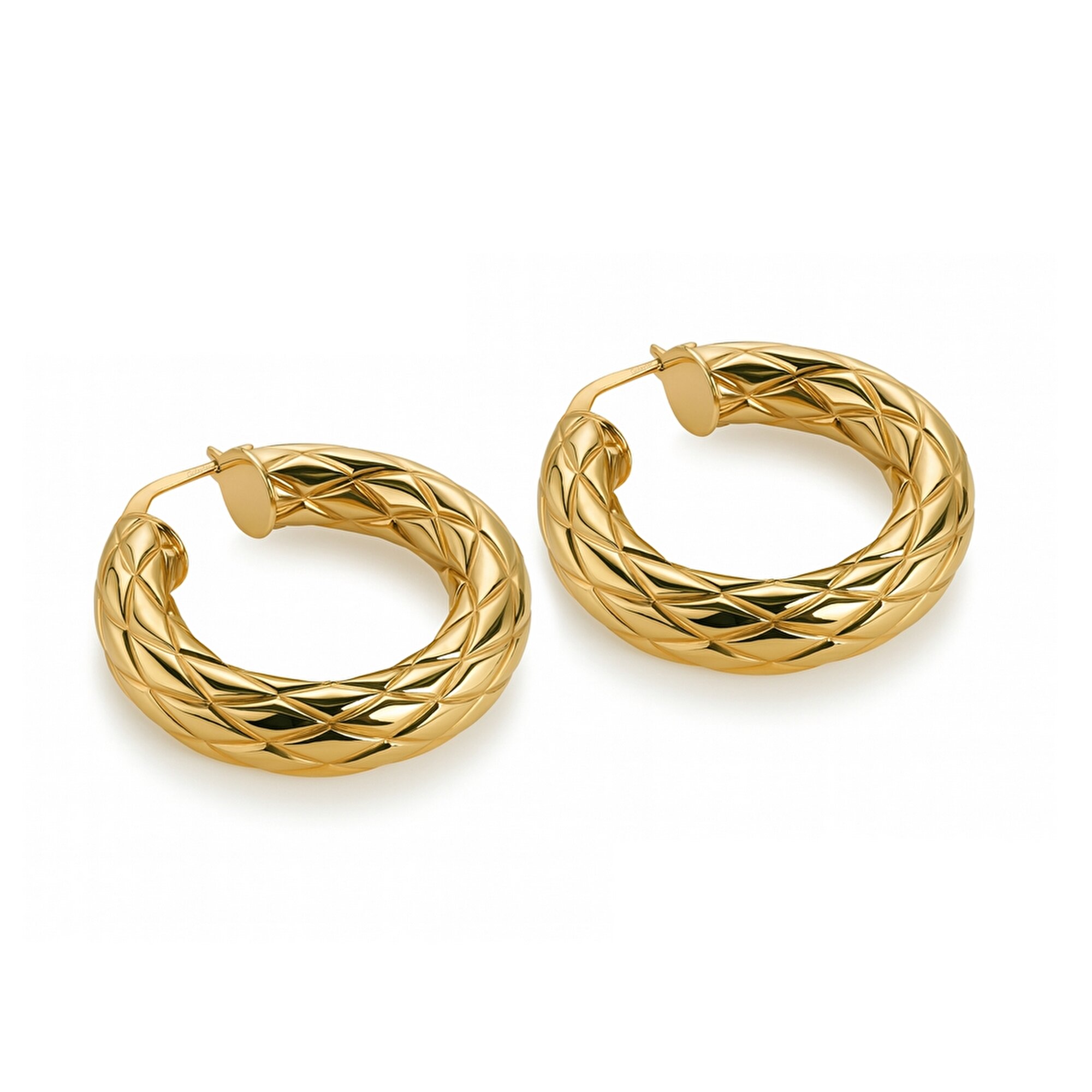 14 Ayar Sarı Altın Halka Küpe