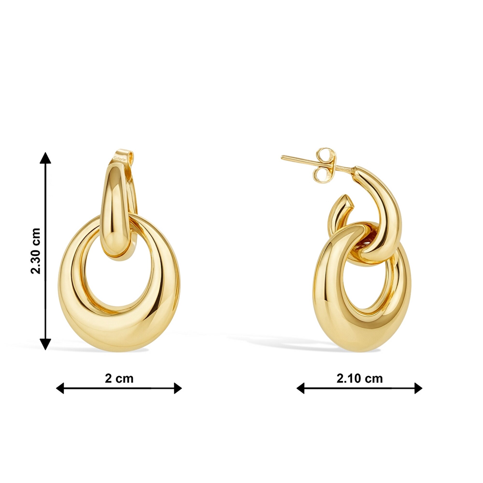 14 Ayar Sarı Altın Halka Küpe