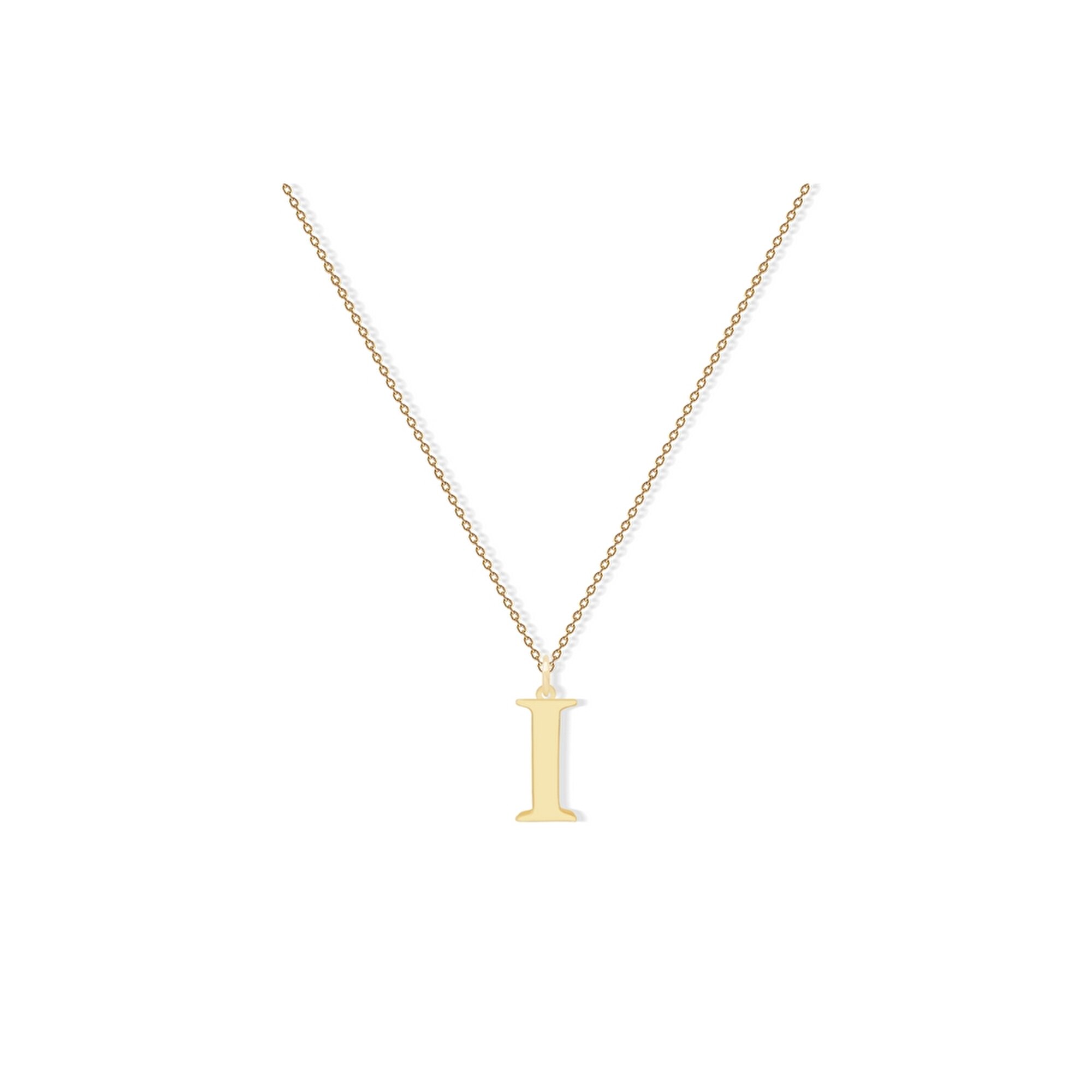 14 Ayar Sarı Altın I Harf Kolye