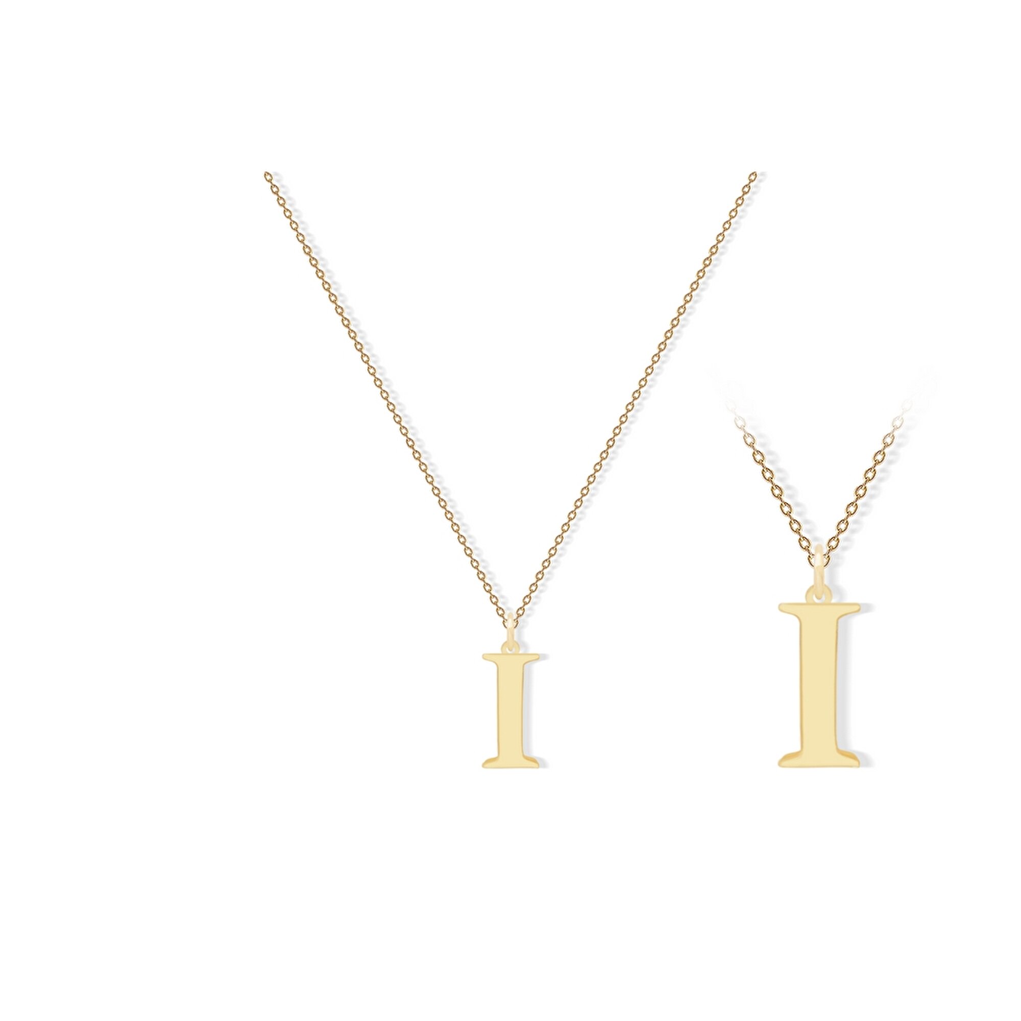 14 Ayar Sarı Altın I Harf Kolye