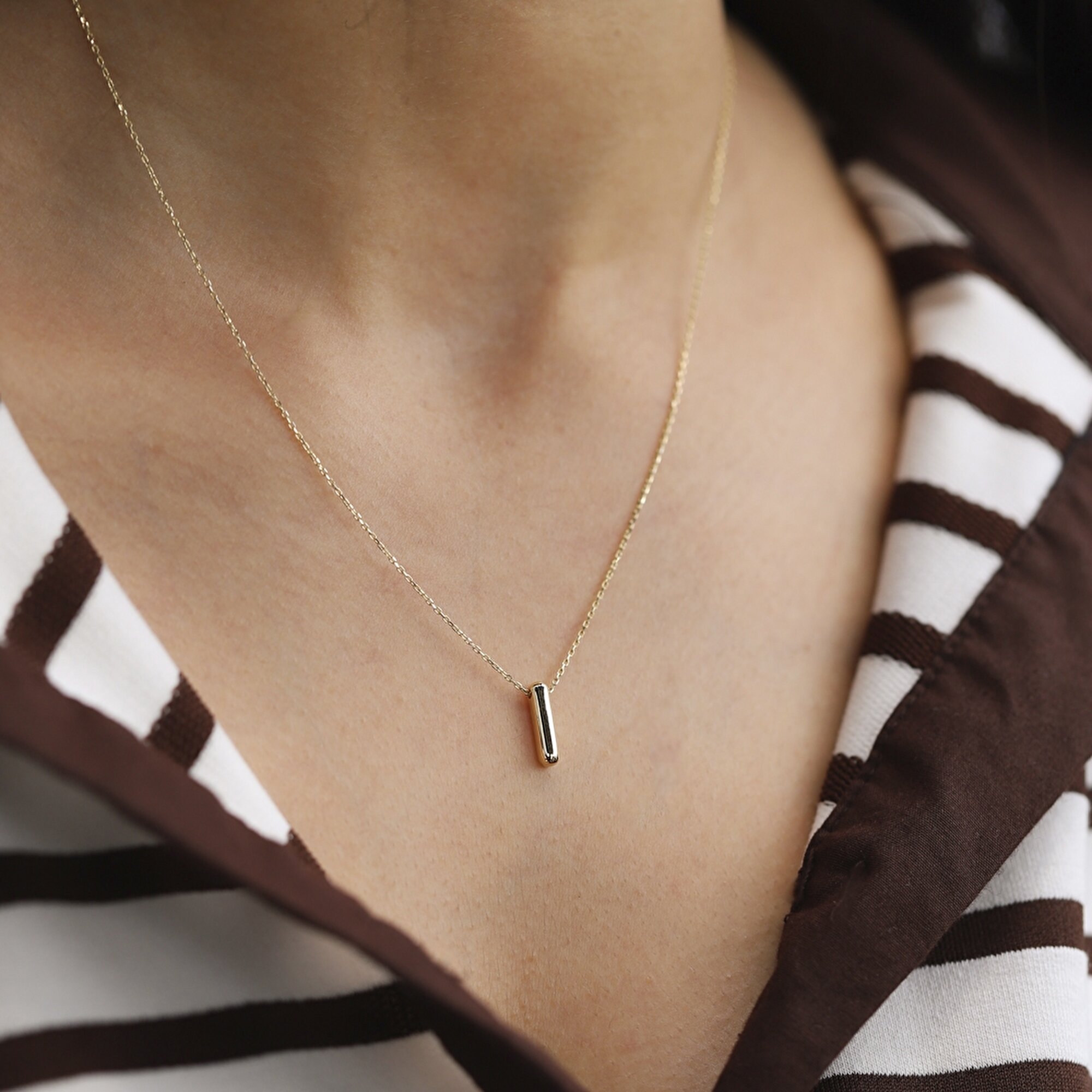 14 Ayar I Harf Bubble Kolye