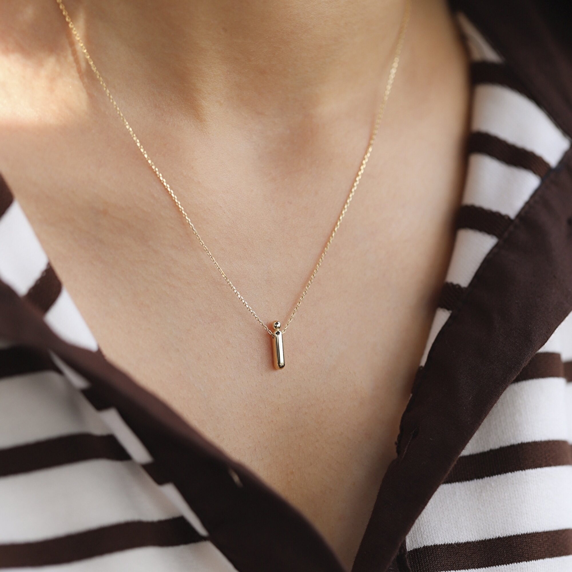 14 Ayar İ Harf Bubble Kolye