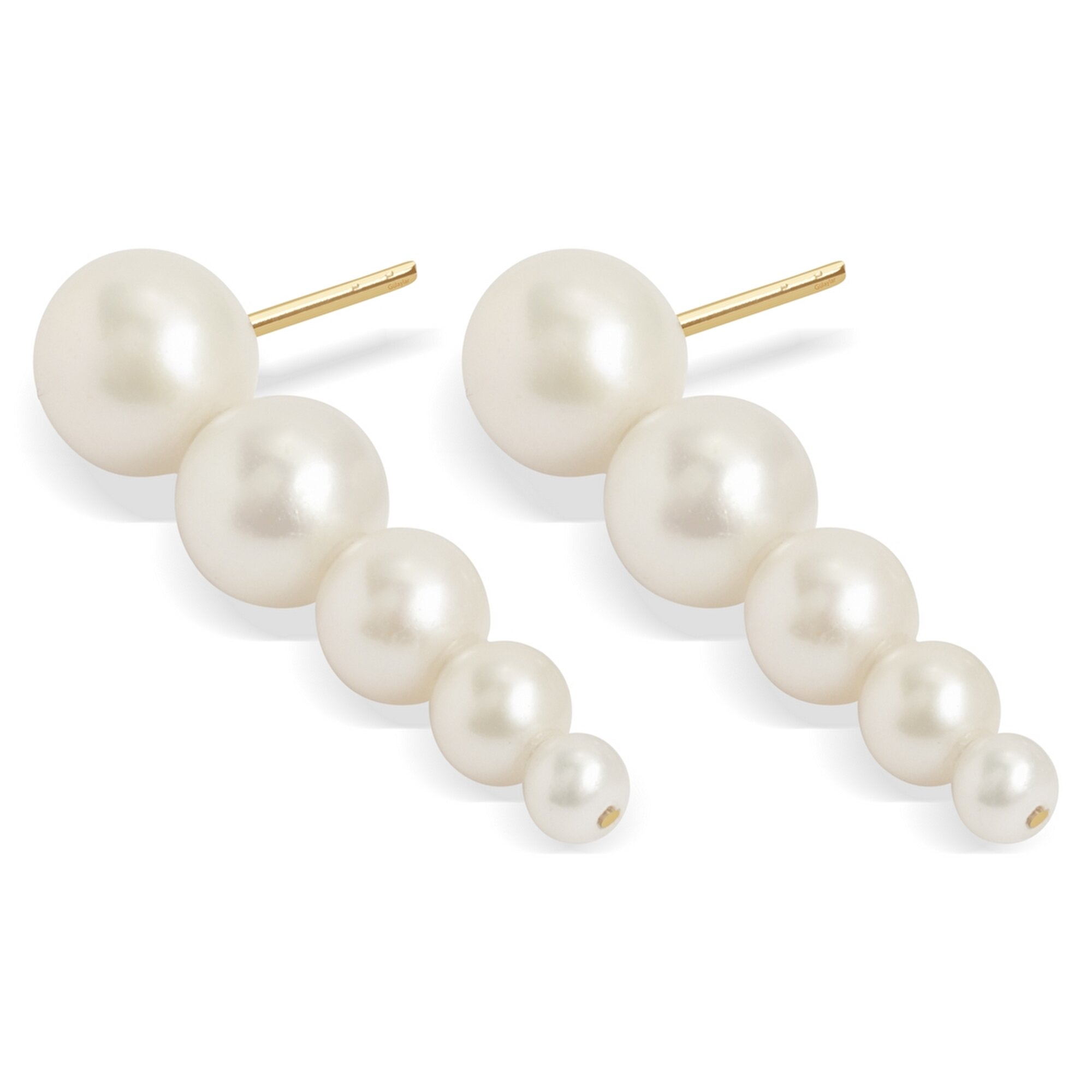 14 Ayar Sarı Altın İnci Küpe