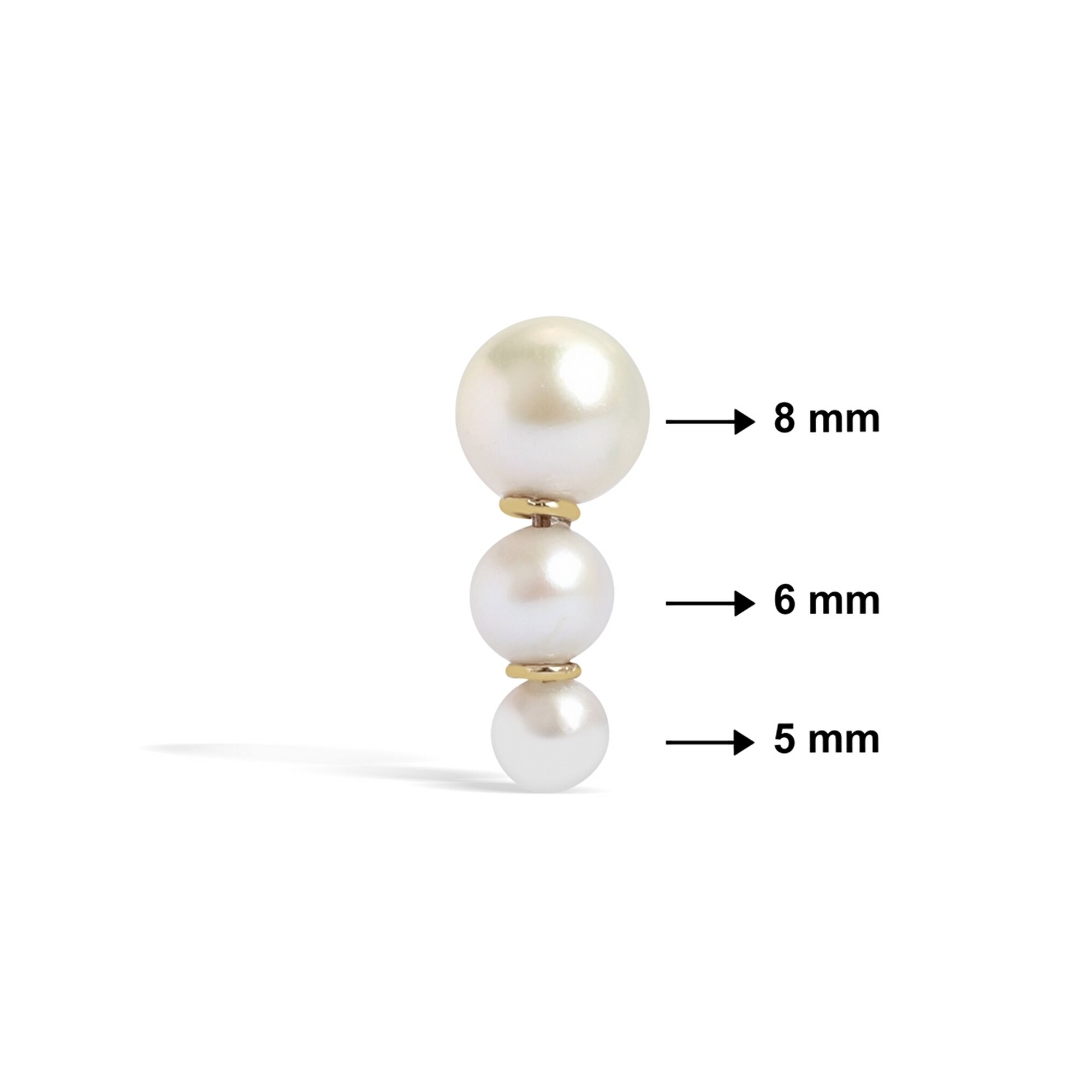 14 Ayar Sarı Altın İnci Küpe