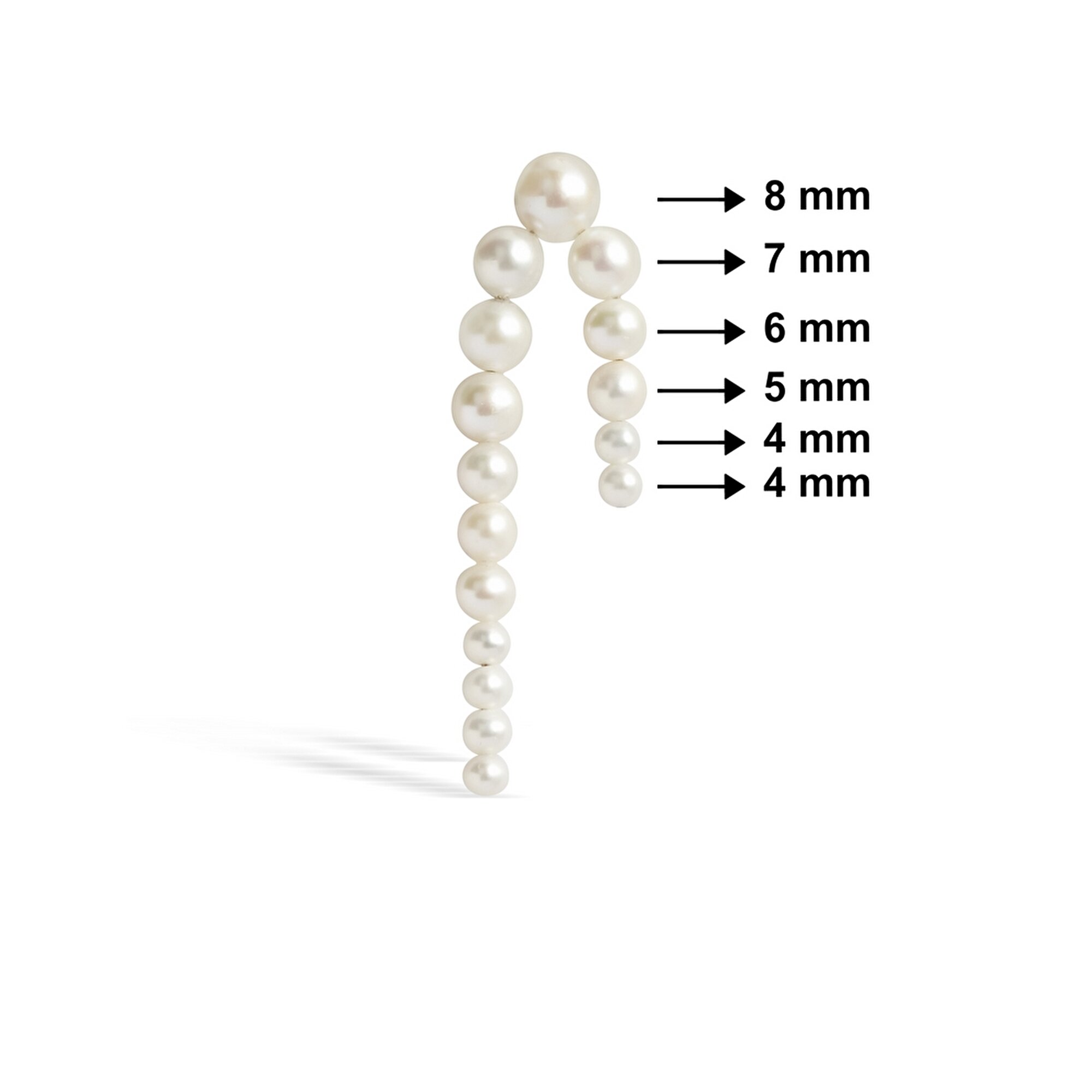 14 Ayar Sarı Altın İnci Küpe