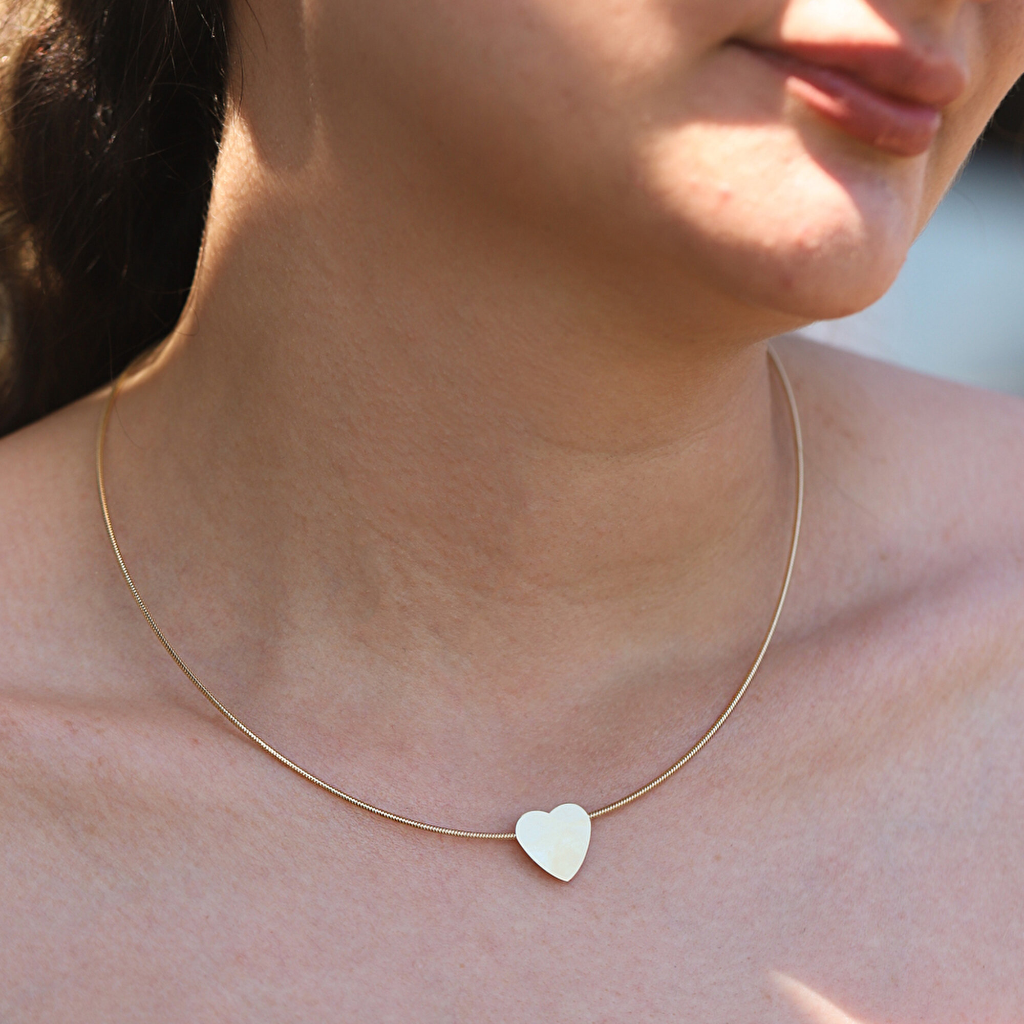 14 Ayar Sarı Altın Kalp Figürlü Kolye