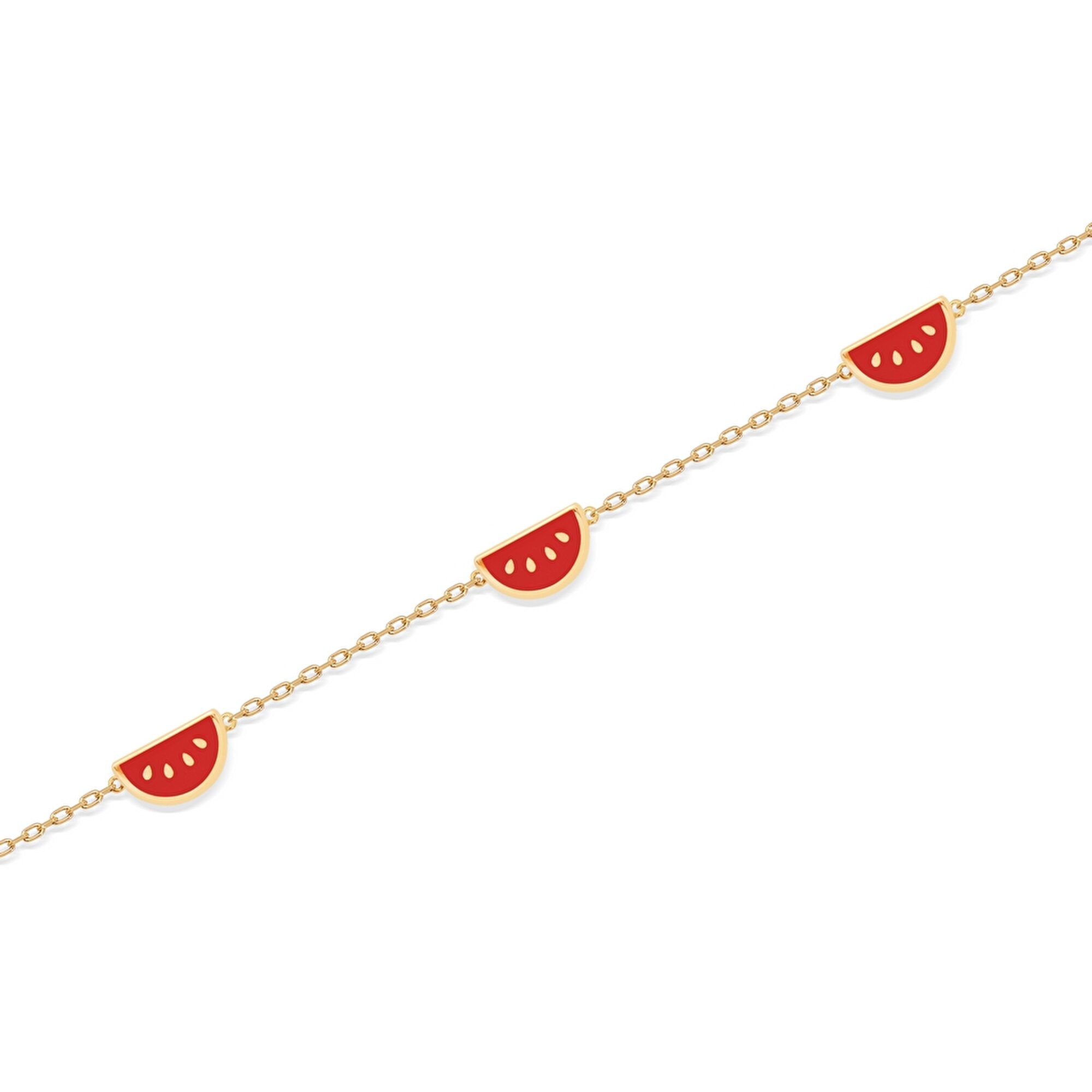 14 Ayar Sarı Altın Karpuz Figürlü Halhal