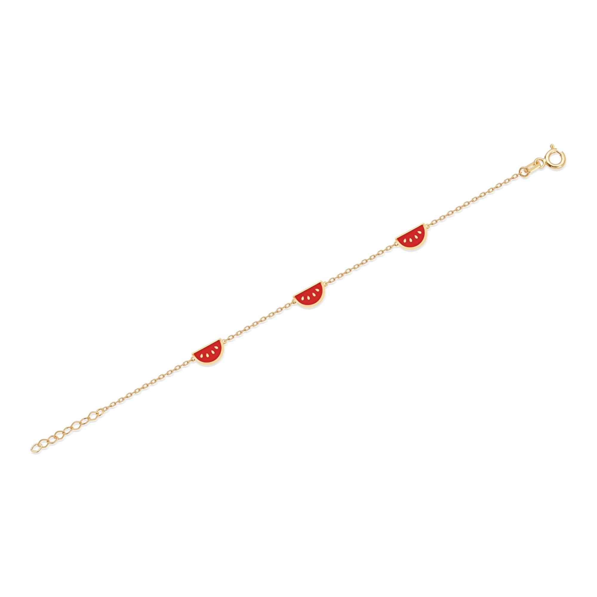 14 Ayar Sarı Altın Karpuz Figürlü Halhal