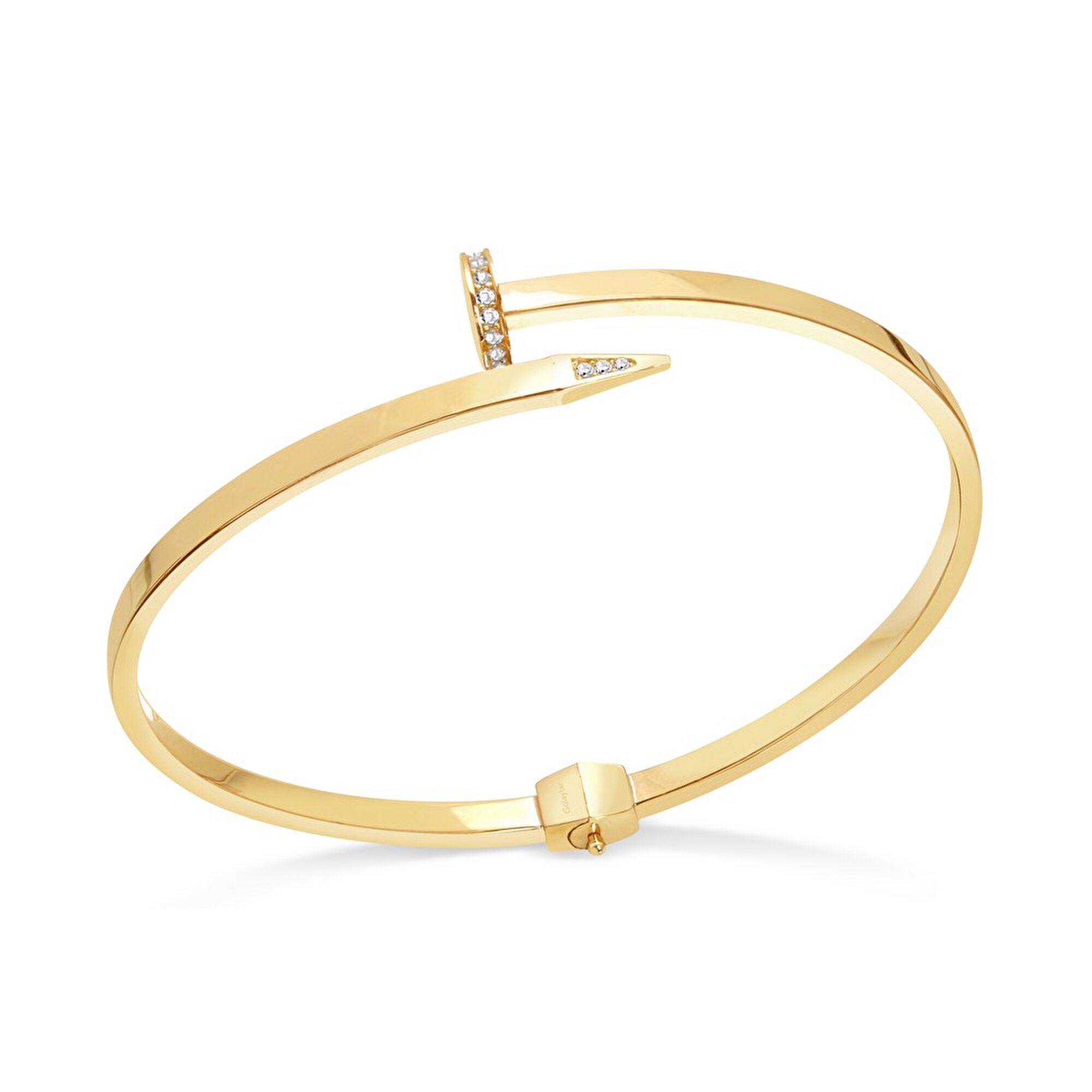 14 Ayar Sarı Altın Çivi Kelepçe Bilezik