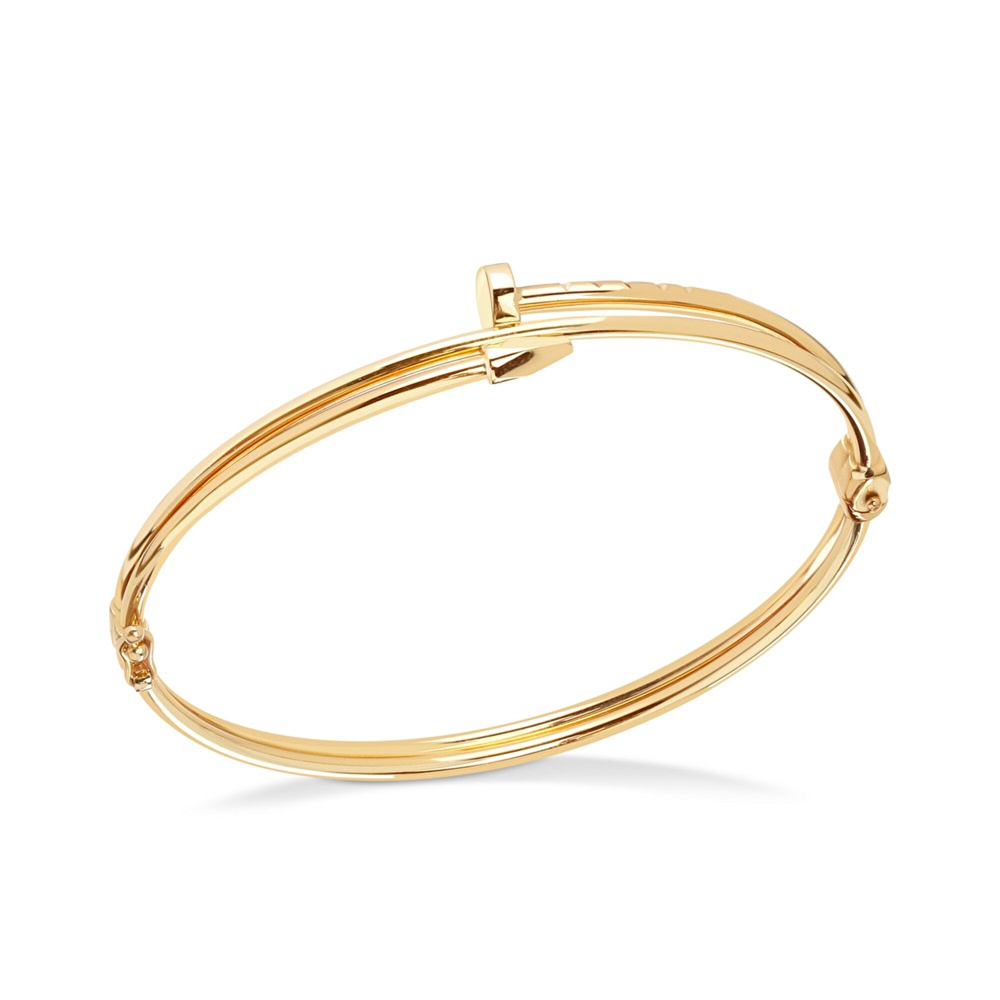 14 Ayar Sarı Altın Çivi Kelepçe Bilezik