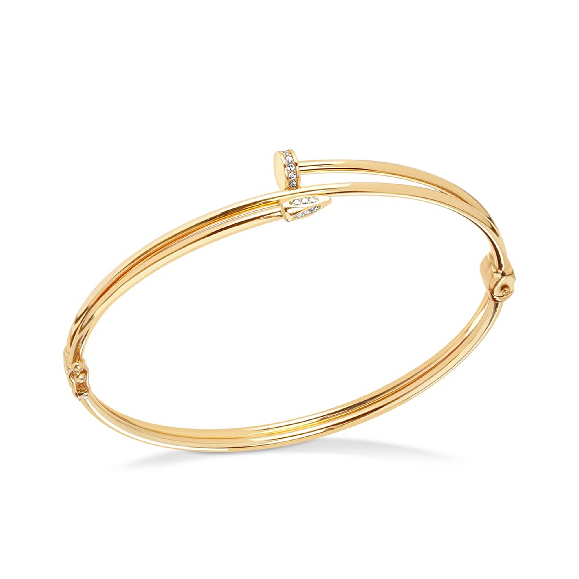 14 Ayar Sarı Altın Çivi Kelepçe Bilezik