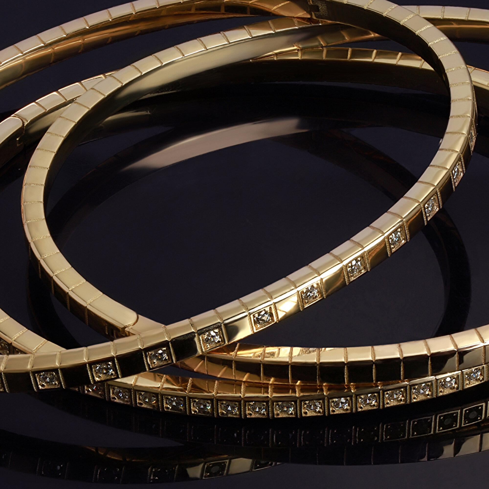 14 Ayar Sarı Altın Kelepçe Bilezik