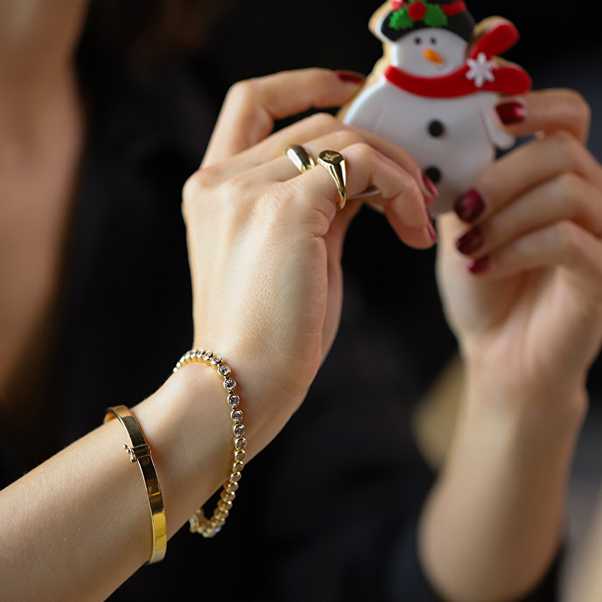 14 Ayar Sarı Altın Kibrit Çöpü Kelepçe Bilezik